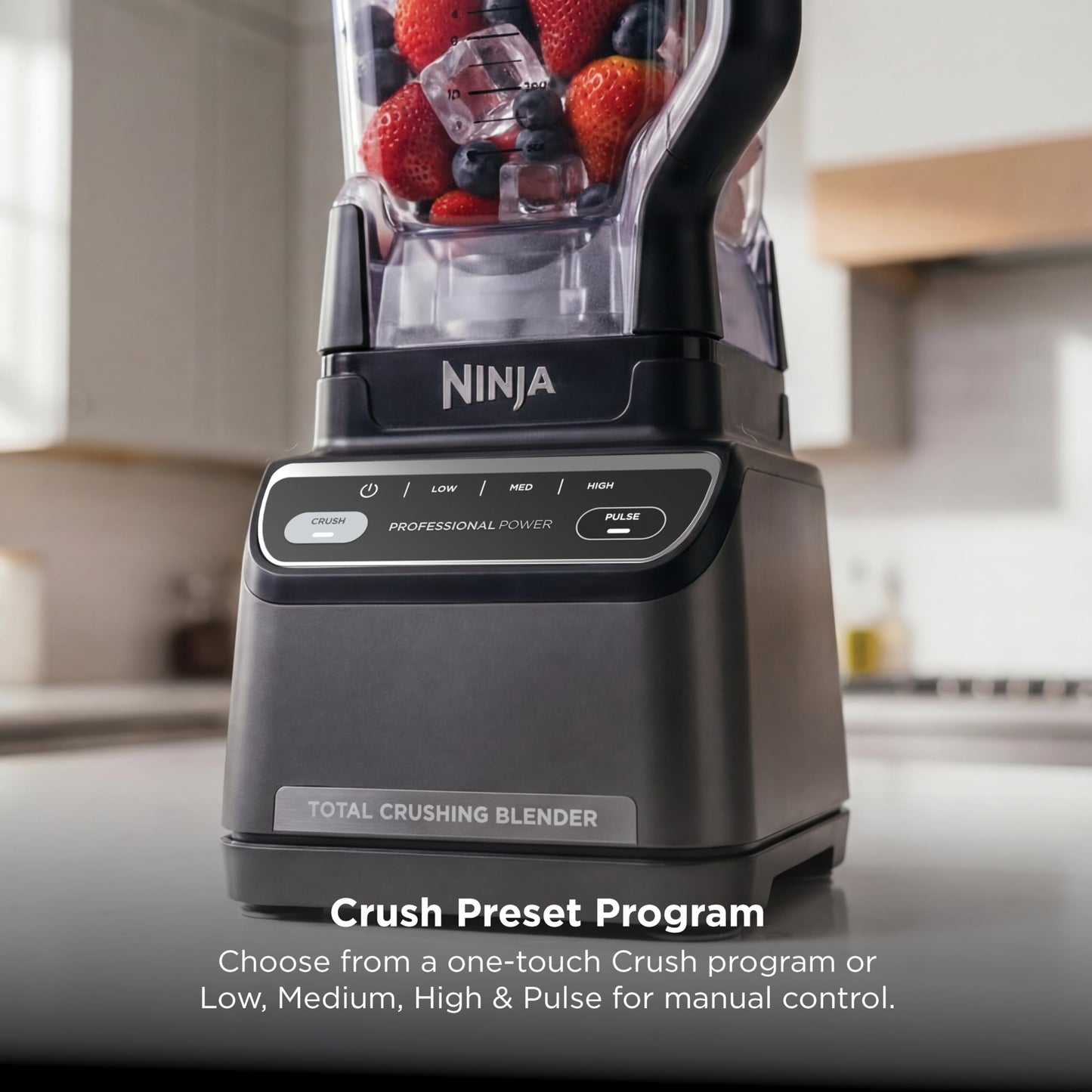 Ninja Professional Blender 2.0 | Smoothie Maker, Drink Mixer, Grinder, Ice Crusher | Total Crushing Technology, Auto-iQ Program, 1200W Power, XL 72-oz. Pitcher | Dark Grey | BR201AMZ