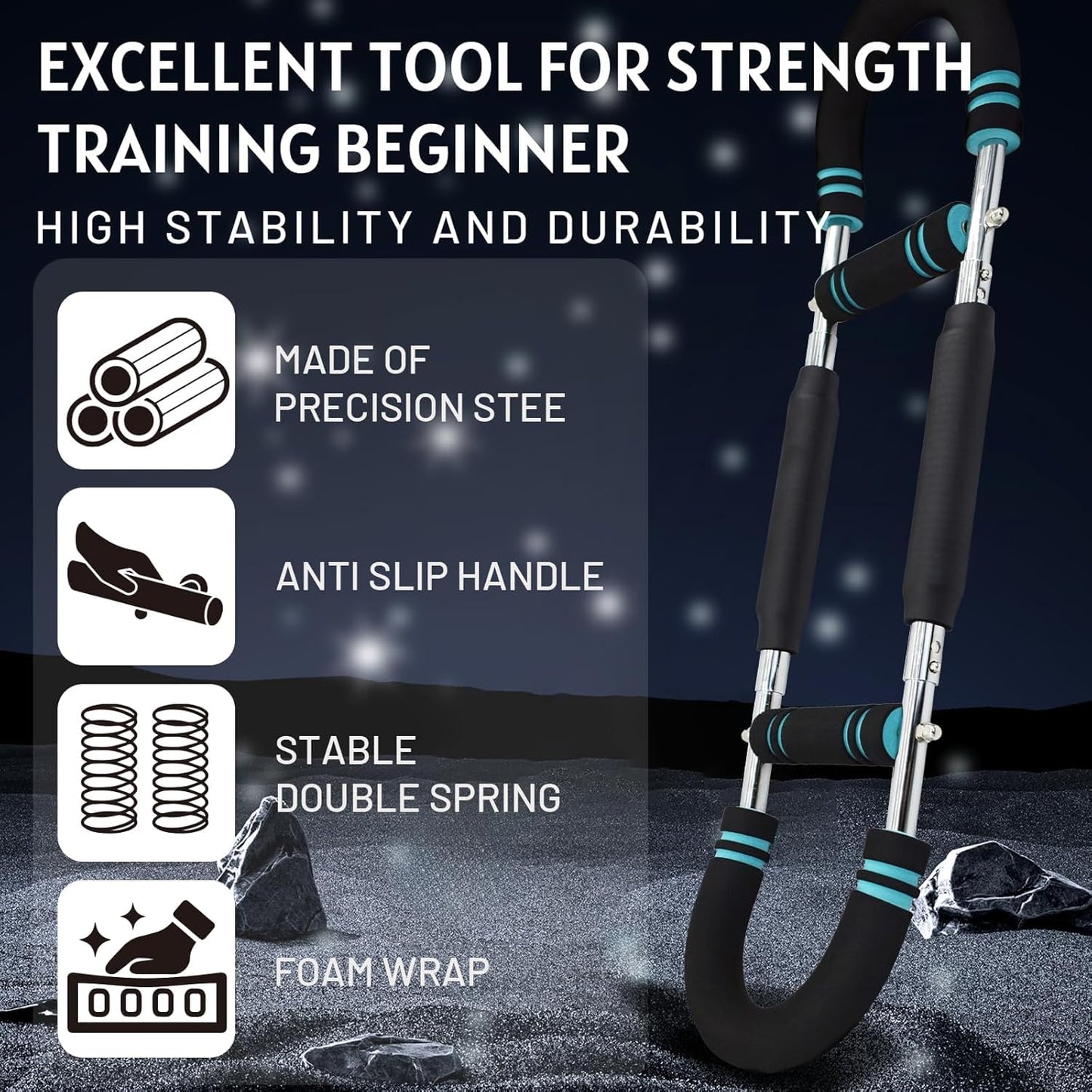 Aomoyun Arm Trainer,Adjustable Chest Expander,Chest Workout Equipment,Arm Exerciser,Portable Home Gym Equipment Upper Body Strength Training Machine for Men & Women. (70-110lbs)