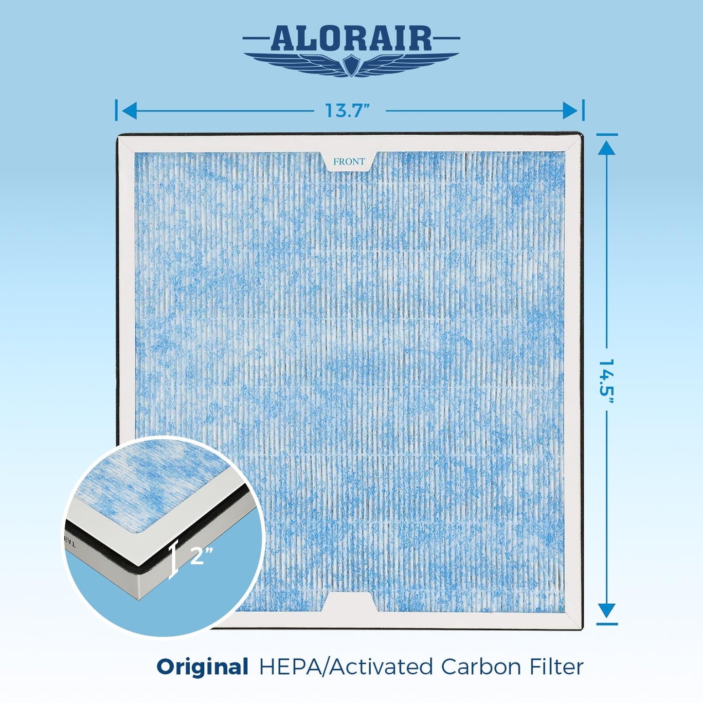 ALORAIR 2-in-1 HEPA/Activated Carbon Filter Replacement Set for PureAiro HEPA Pro/Max 770/870/970Air Scrubber(3 PCS)