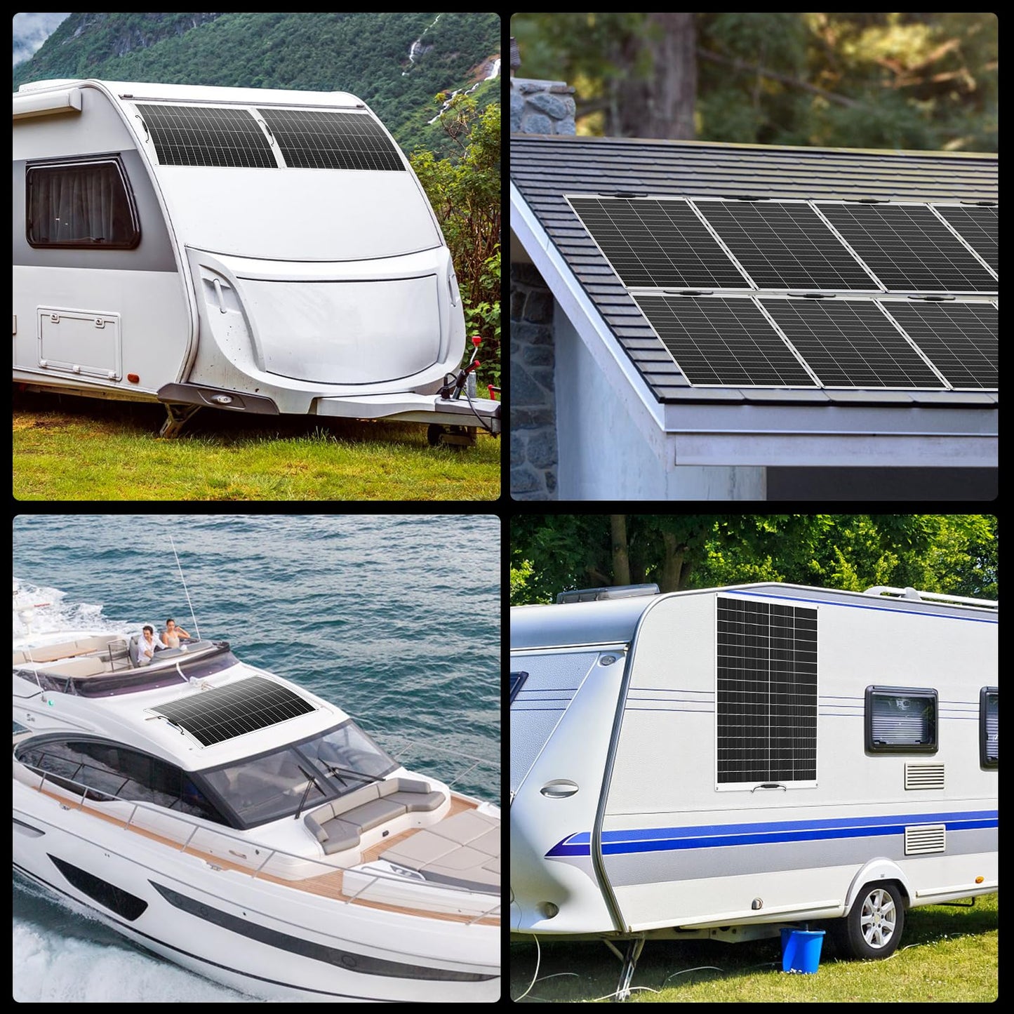 200W Flexible Solar Panel 23.5% High Efficiency Monocrystalline – Ultra Lightweight & Bendable, Perfect for RV Boat Van Off-Grid Power Systems (200W 1pack)