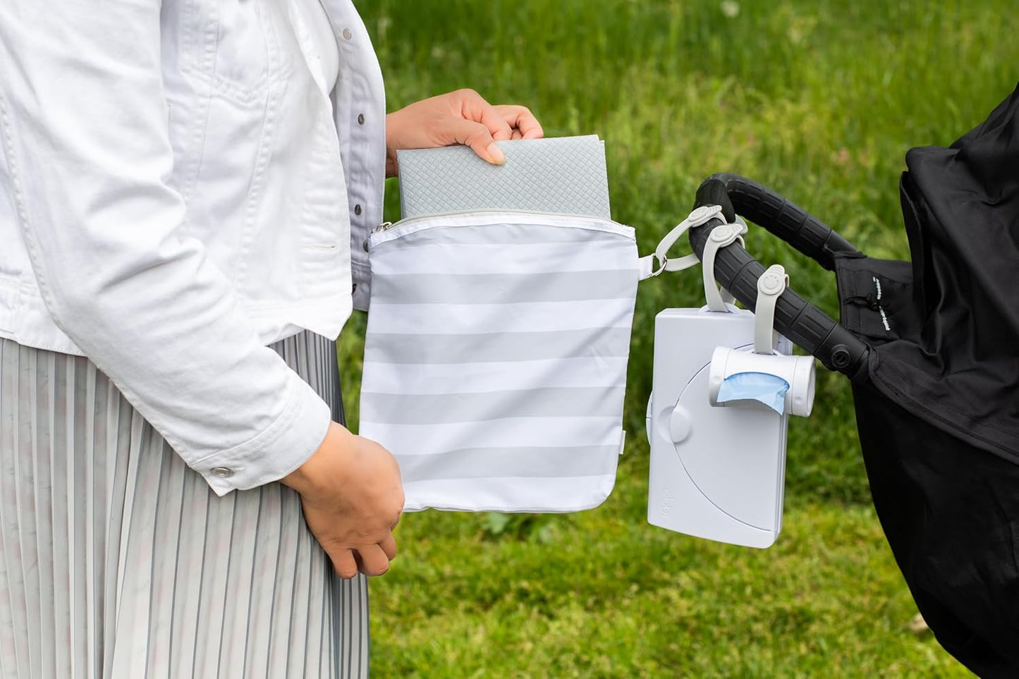 Ubbi Portable Changing Mat - Soft & Comfortable Diaper Bag Accessory for Newborns | Easy to Clean, Gray