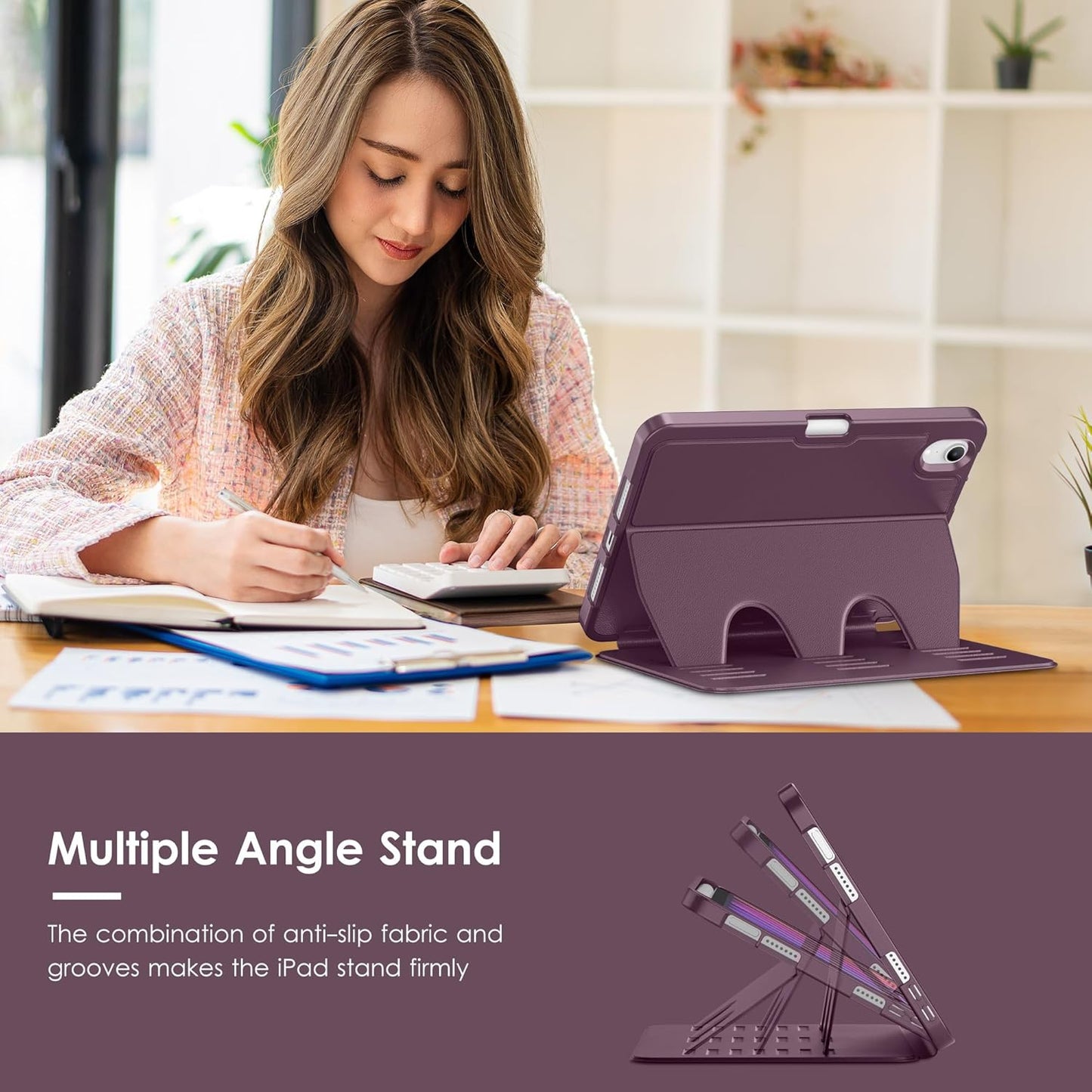 VIKESI 7 (A17 6,Multiple Case for iPad mini Pro) and iPad mini Angles Magnetic Stand Cover,Shockproof Soft Back,Pencil