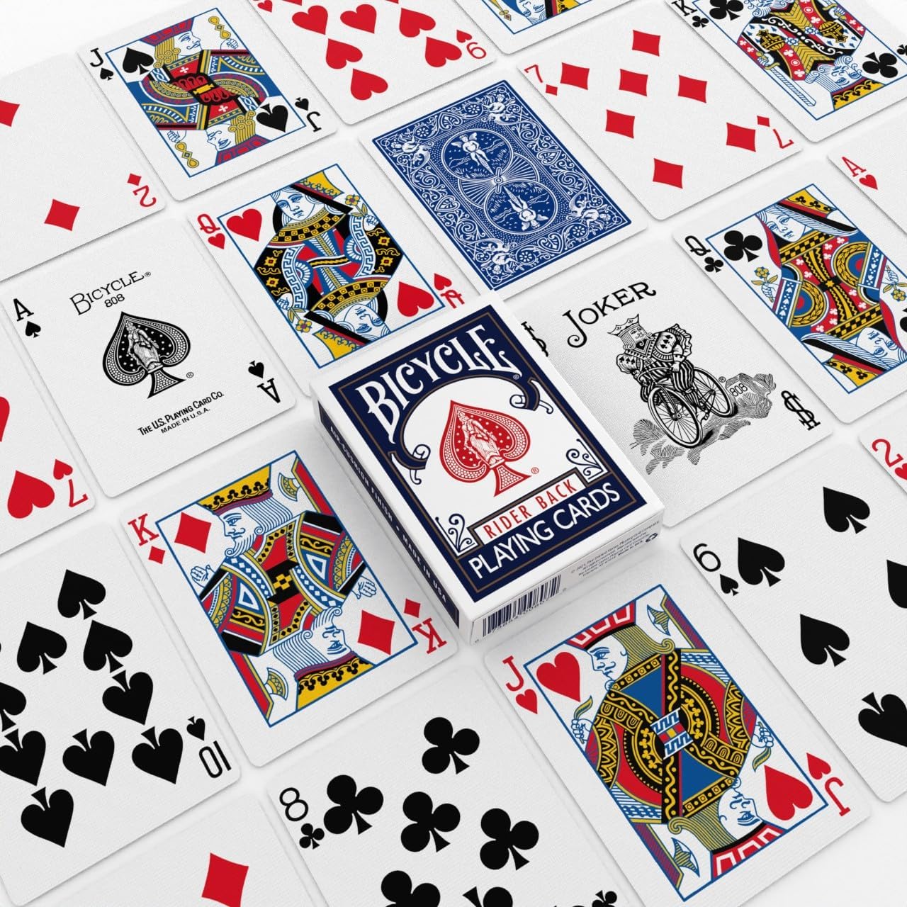 Rider Bicycle Playing Cards - Standard Poker Size Deck, Red & Blue (2 Pack) | Classic Fun for All Ages