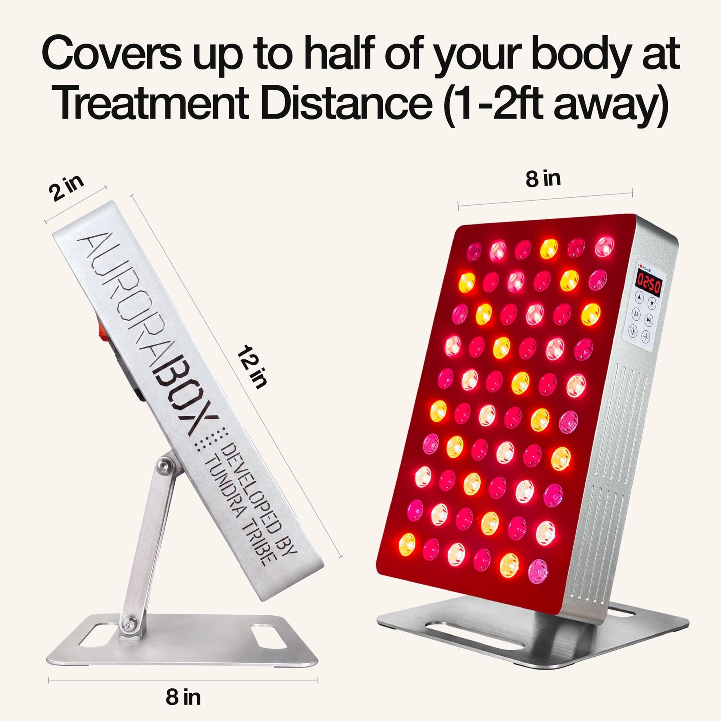 AuroraBox 60 Pro Science-Backed 5 Wavelength Red Light & Near Infrared Light Therapy Panel | Lower Inflammation, Reduce Aging, Improve Recovery | 630 660 810 830 850nm