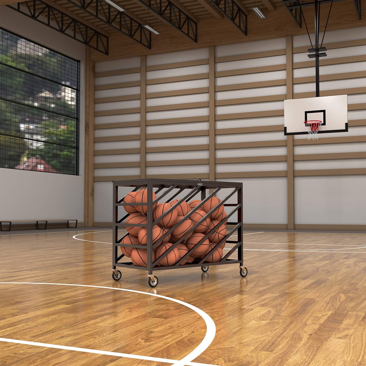 Murray Sporting Goods Premium Portable Ball Storage Locker | Basketball or Volleyball Storage Ball Cart with Wheels