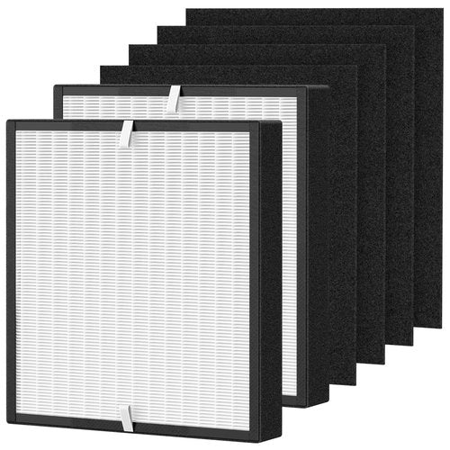 BF35 Filter Compatible with Alen BreatheSmart Classic Air Purifier BF35, 3-in-1 HEPA with Activated Carbon BF35-VOC/Smoke Replacement Filter, 2 HEPA Filters + 4×Carbon Pre-Filters