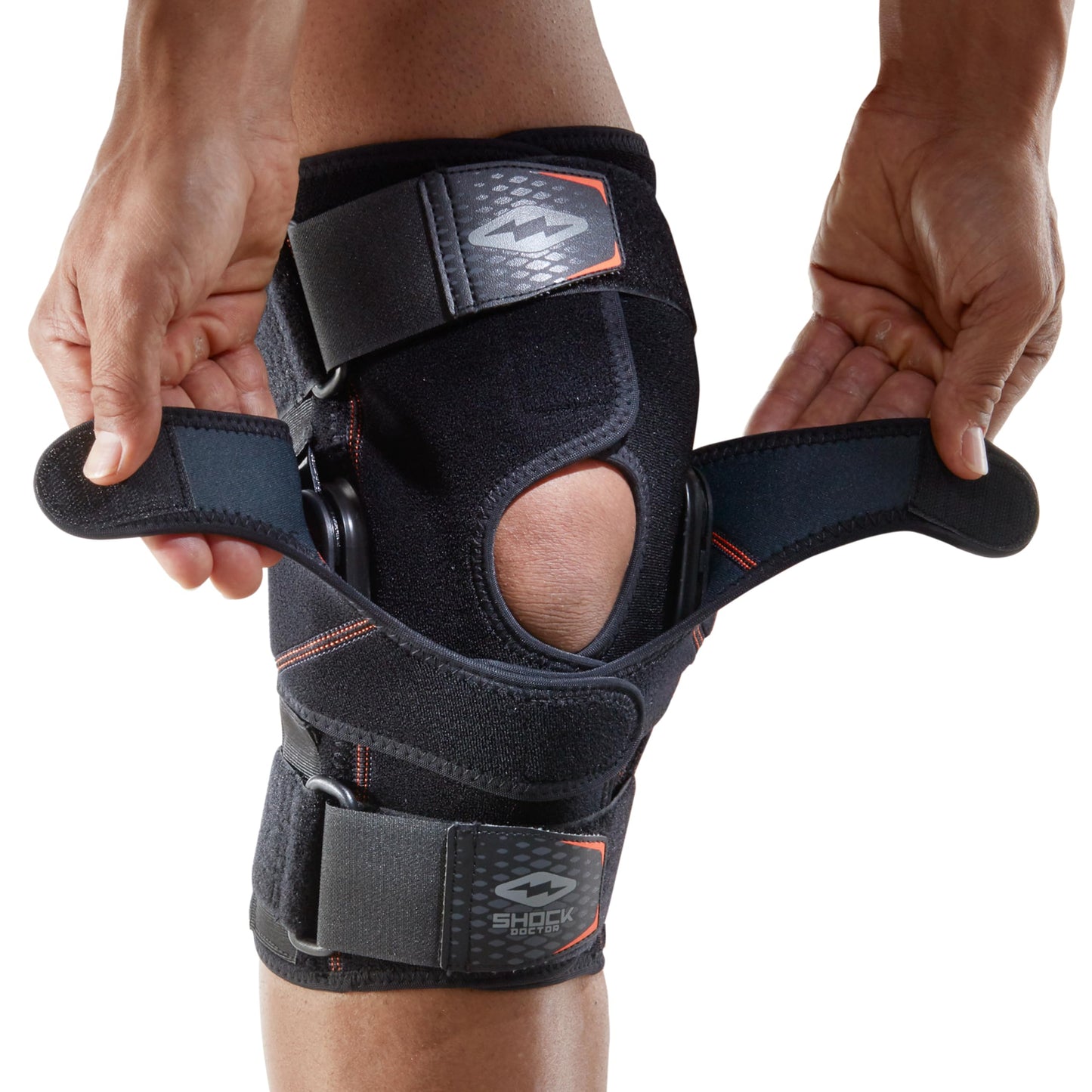 Shock Doctor Knee Brace Wrap, Knee Support for Patella Issues, Injury Recovery, Compression Support for Medial & Lateral Knee Stability, Single, Black, X-Large