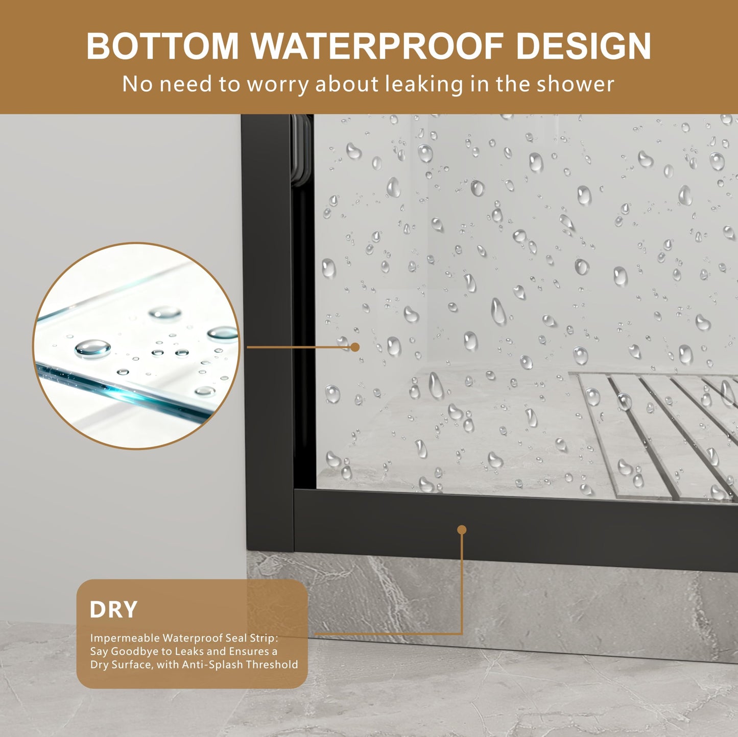 RFN 50-54" W x 76" H Framed Bypass Double Sliding Shower Door, 1/4" (6 mm) Easy-to-Clean Treated Clear Tempered SGCC Glass,Bathroom Door(Matte Black, 50-54" W*76" H)