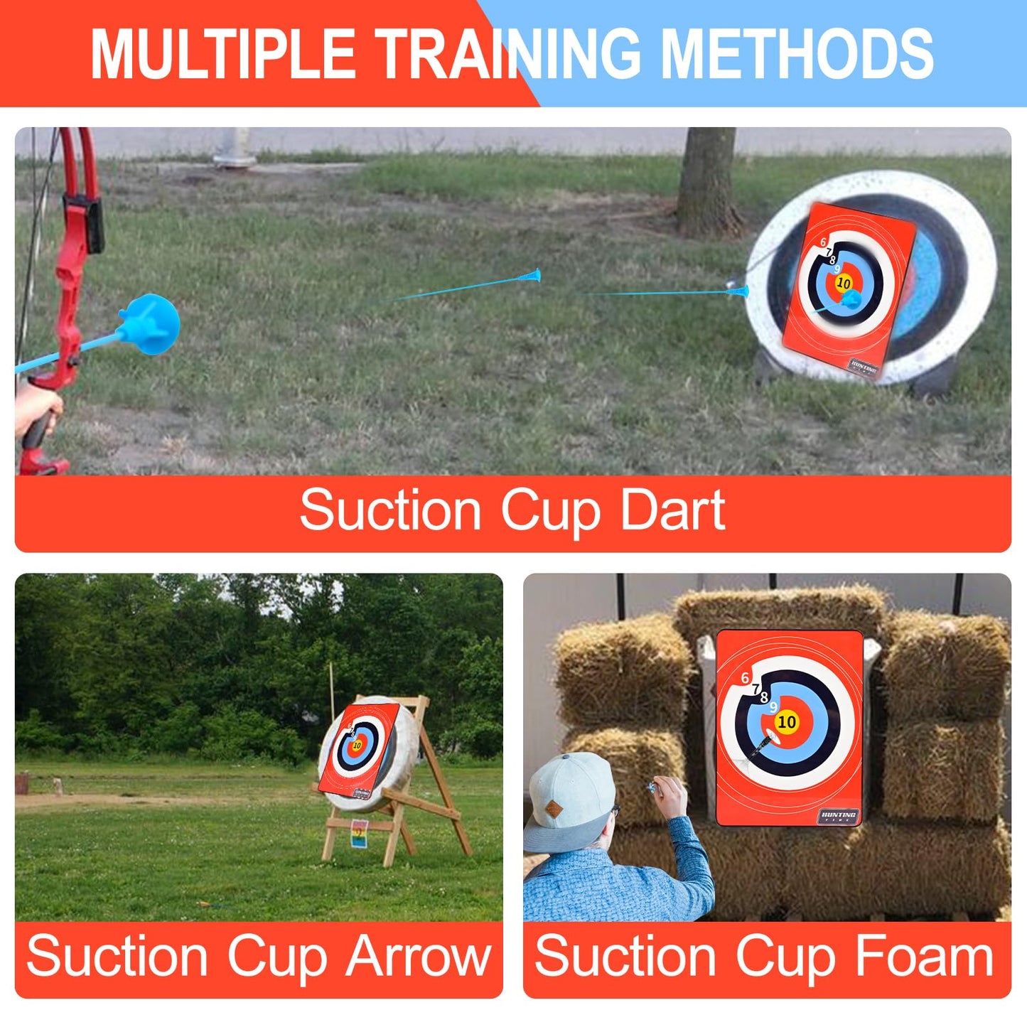 FENJANER Archery 16'' Arrow Target - Suction Targets for Bow and Arrow Set, Shooting Hunting Training Hard Target, for Indoor Outdoor Archery Shooting Play Sport Gift, Adult Training Equipment