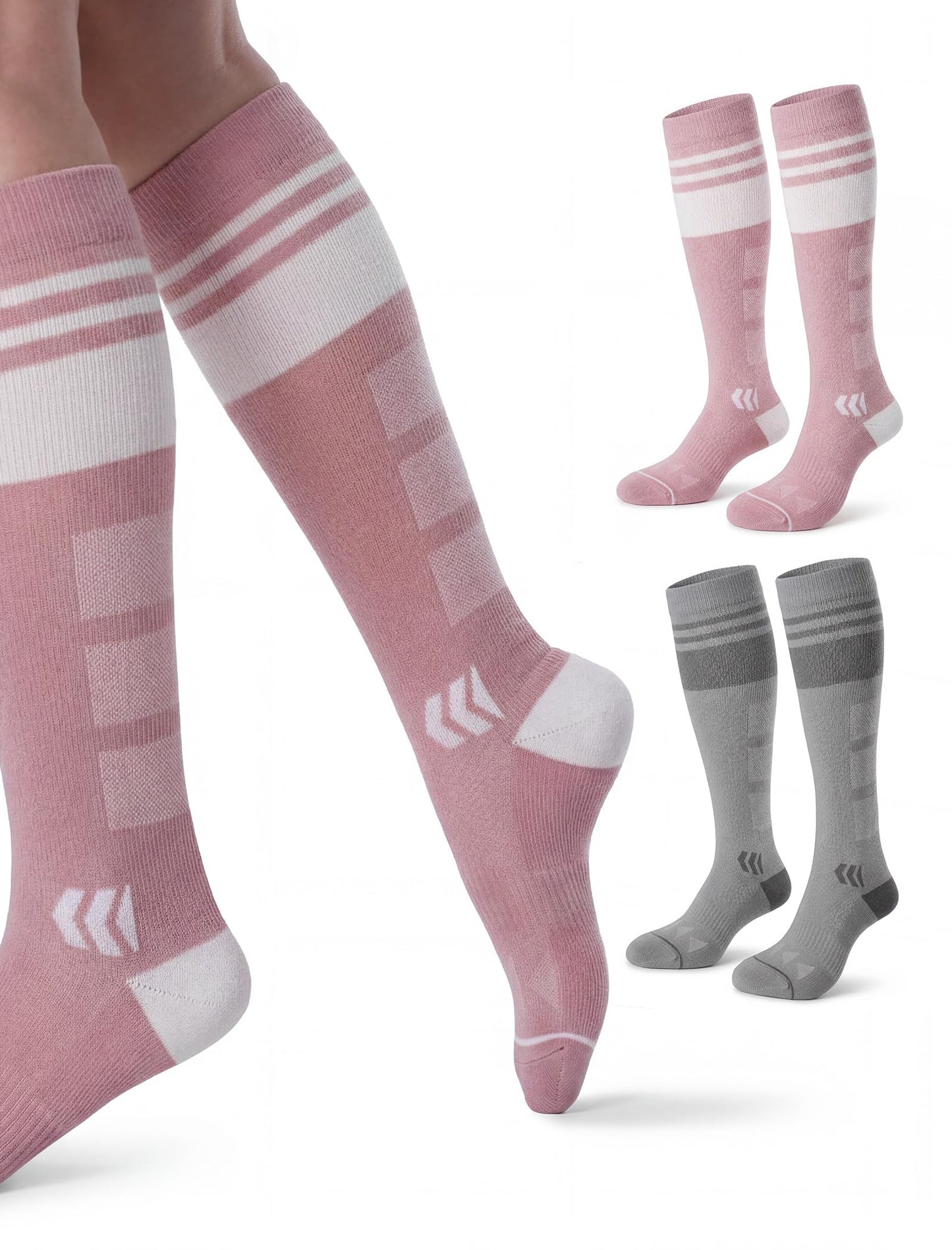 Momcozy Compression Socks for Women, 20-30mmHg Knee High Athletic Support Socks for Running, Travel, Flying, Yoga & Workouts 2 Pairs