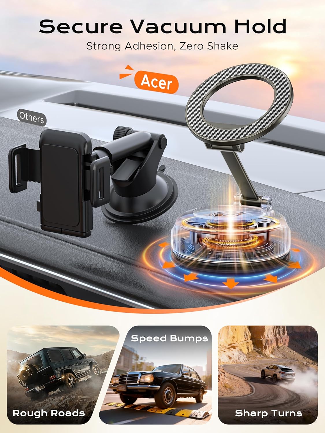 Acer [5000gf 360 17 16 15 14 13, Gadget Car Phone Mount, MagSafe Phone Holders for Your Car Magnetic Hold] Adjustable