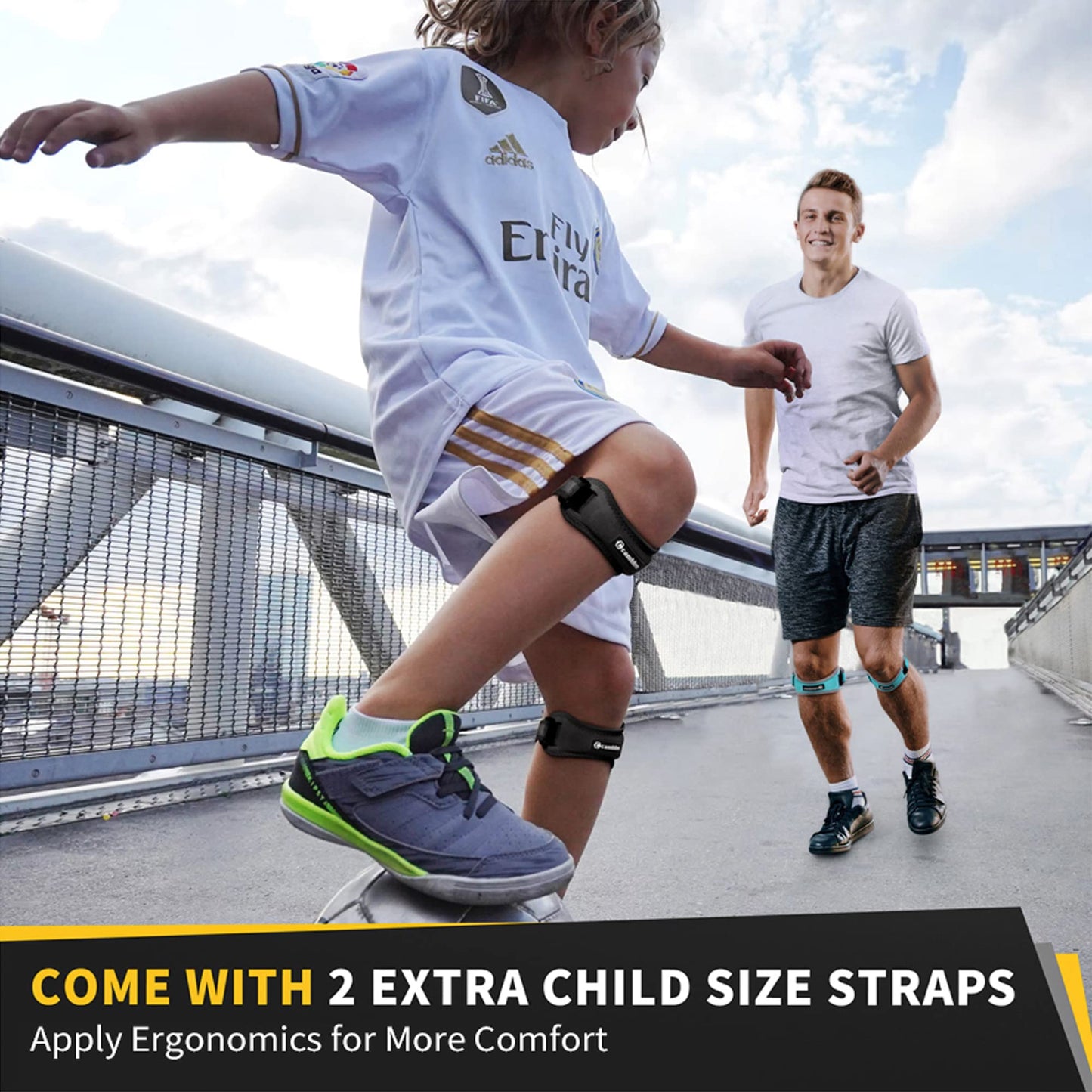 CAMBIVO 2 Pack Patella Tendon Knee Straps, Knee Brace for Women & Men with Extra Straps, Patella Bands for Pain Relief, Osgood Schlatter, Jumper’s Knee, Tendonitis, Running, Basketball, Volleyball