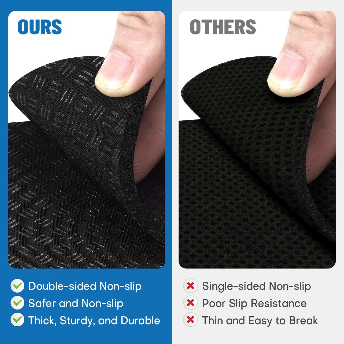 Rolitwils 6PCS Treadmill Mat Pads, 4" x 4" x 0.2" Double-Sided Non-Slip Exercise Equipment Mat for Floor Protection, High Density Silicone Anti Vibration Pad for Treadmill (6)
