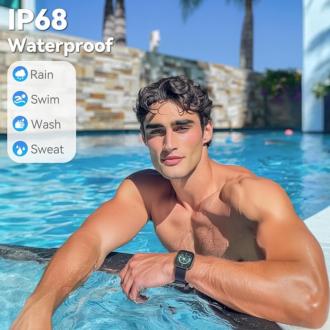EURANS Smart Watch No App/Phone Required, 1.85" Ultra HD Display | Waterproof Fitness Tracker | 24/7 Heart Rate/Sleep Monitor | Step Counter for Walking, Pedometer & Activity Tracker for Women Men