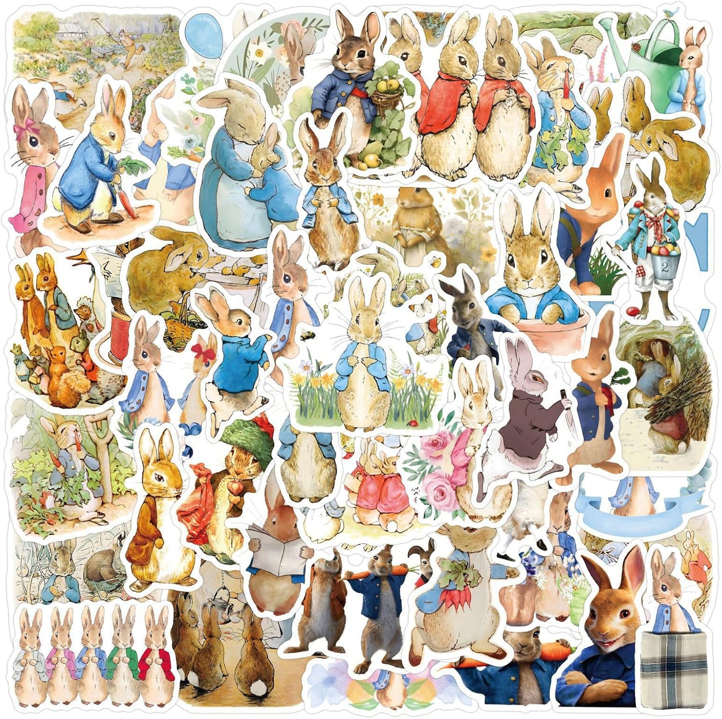 LTZSTONE Pack (55PCS) Peter Rabbit Stickers Vinyl Decals for Laptops, Water Bottles, Hydro Flask, Phone, Skateboard