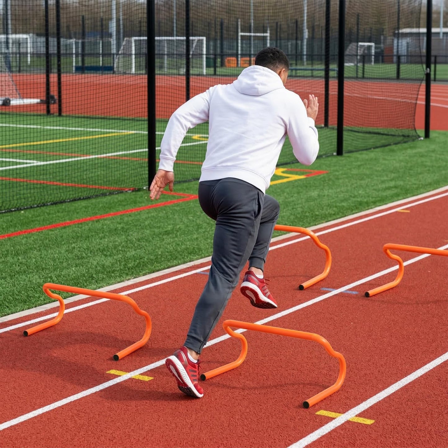 Eorbow 10 Pack 9" Agility Hurdles, Plastic Speed Agility Training Hurdle, Detachable Sturdy Plyometric Hurdles, Training Equipment Set with Carry Bag for Football, Soccer, Basketball, Athletes