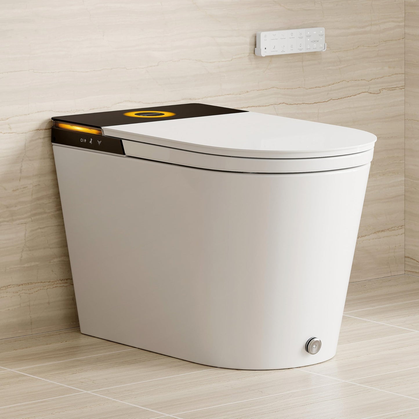 HOROW X70 Smart Toilet with Bidet Built In, Auto Open/Close, Auto Flush, Foam Shield, ADA Chair Height, Elongated Heated Seat, Instant Warm Water, Power-Off Flush