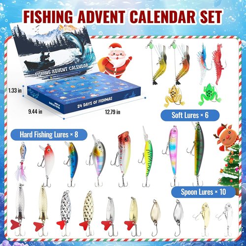 24-Piece Fishing Lures Kit - Versatile Bait Set with Poppers, Minnows, Crankbait & More for Freshwater & Saltwater
