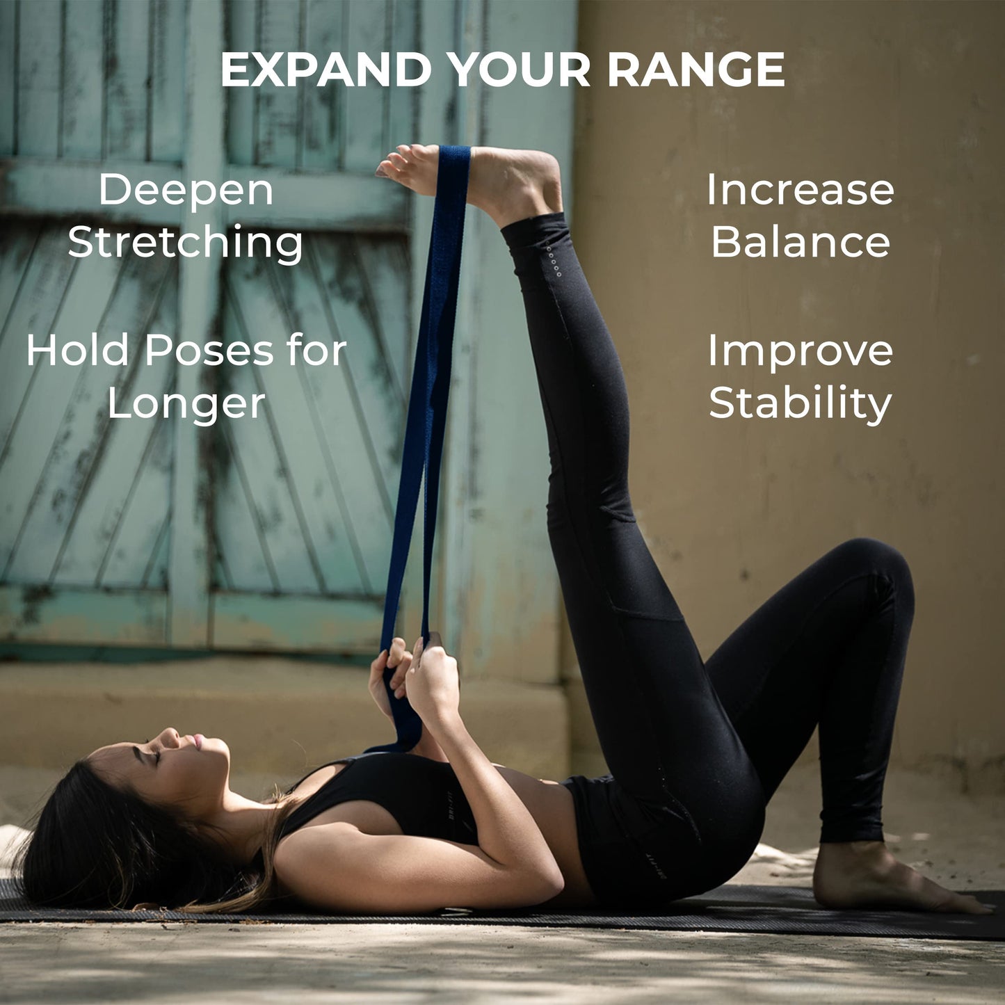 Sunshine Yoga 10-Pack Yoga Strap, 6-Foot Yoga Straps With Anti-Slip D-Ring Buckle, Adjustable Leg Stretching Strap for Muscle and Hamstring Stretch, Exercise Strap for Schools and Studios, Blue