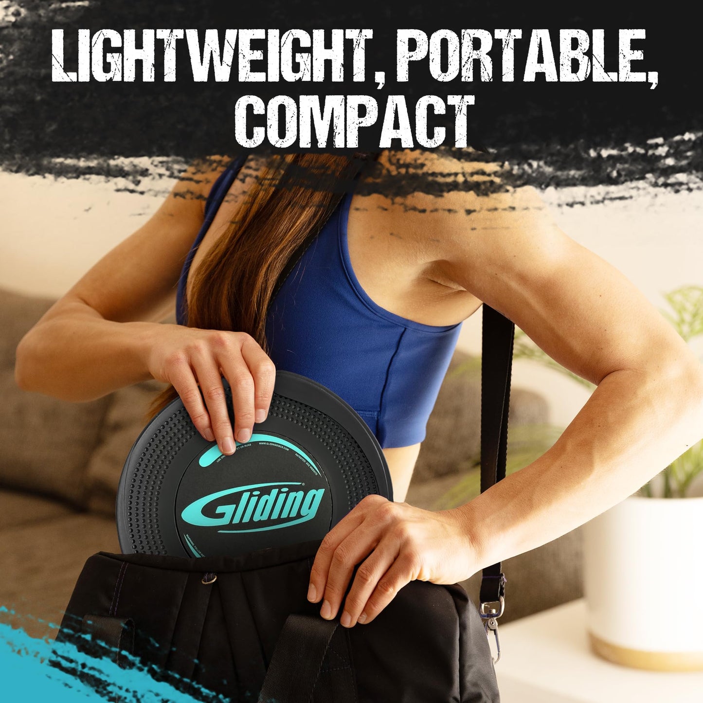 Gliding Discs for Working Out - Black - Sliding Discs for Carpet Floors, 1 Pair, Authentic Original Discs for Full Body Resistance Workout, Includes 4 Streaming Video Workouts - Home Exercise