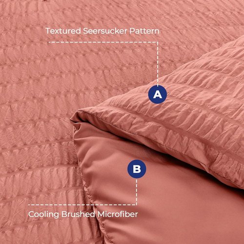 HYMOKEGE Coral Queen Comforter Set - 7-Piece All-Season Luxury Bedding Set with Sheets & Pillowcases