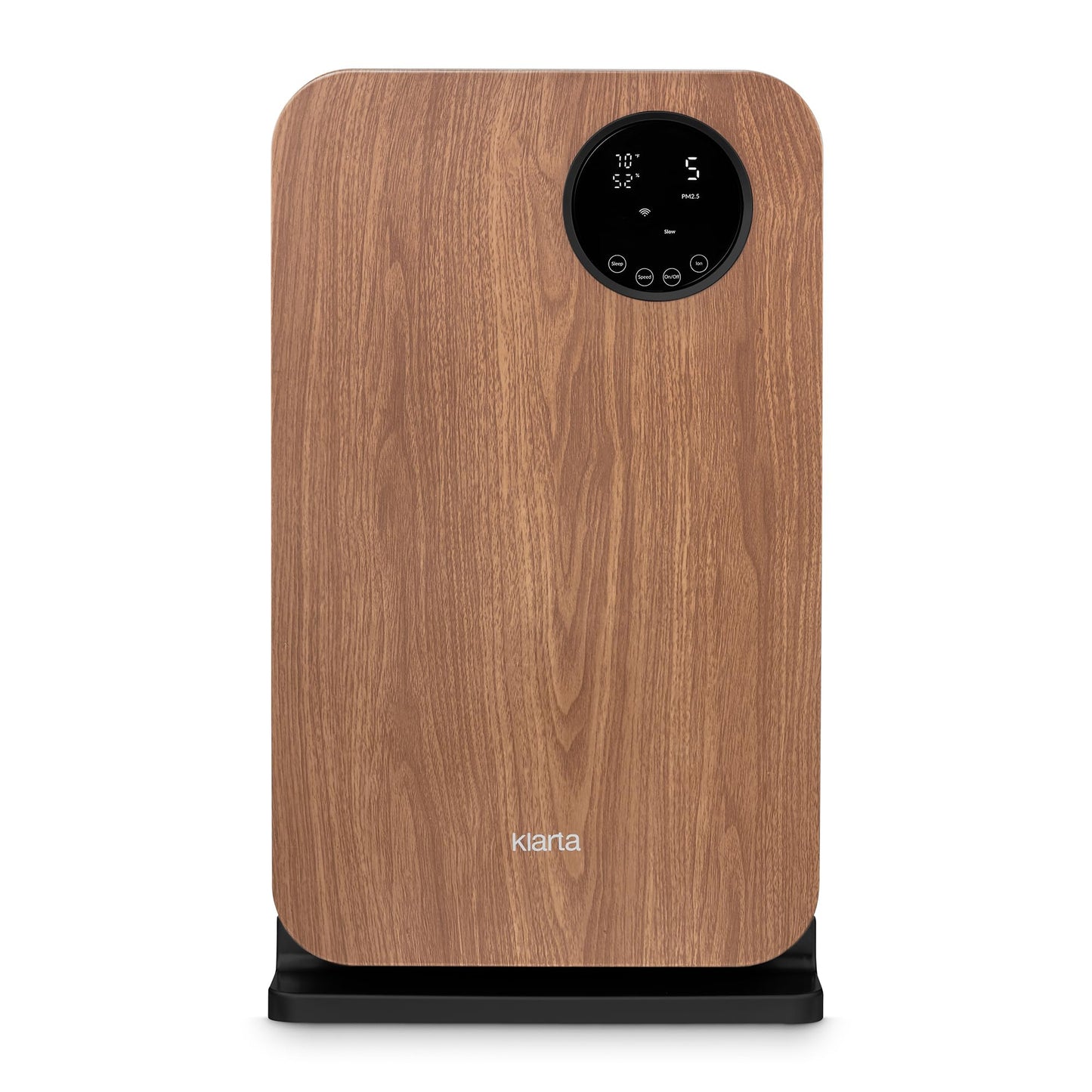 Klarta Air Purifier for Home - HEPA Smart WiFi App - Ultra Quiet 20 dB - Removes Allergens, Smoke & Odors - 99.97% Particle Filtration - Up to 1237 ft² - Klarta Forste Wood Black