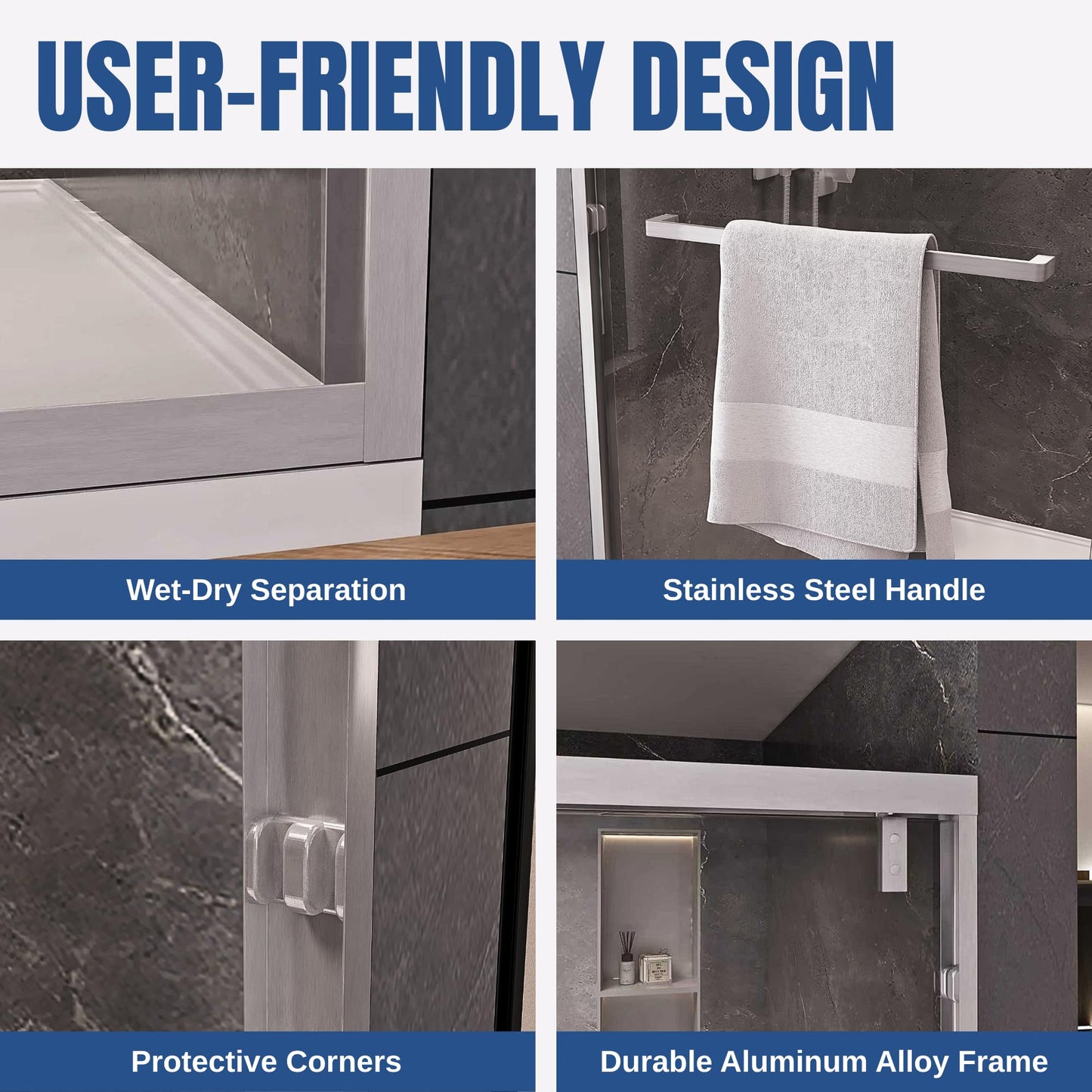 Dyvalis 49-54" W x 76" H Semi-Frameless Double Sliding Shower Door, 1/4" (6mm) SGCC Tempered Clear Glass with Easy-Clean Coating, Bypass Glass Shower Doors, Brushed Nickel
