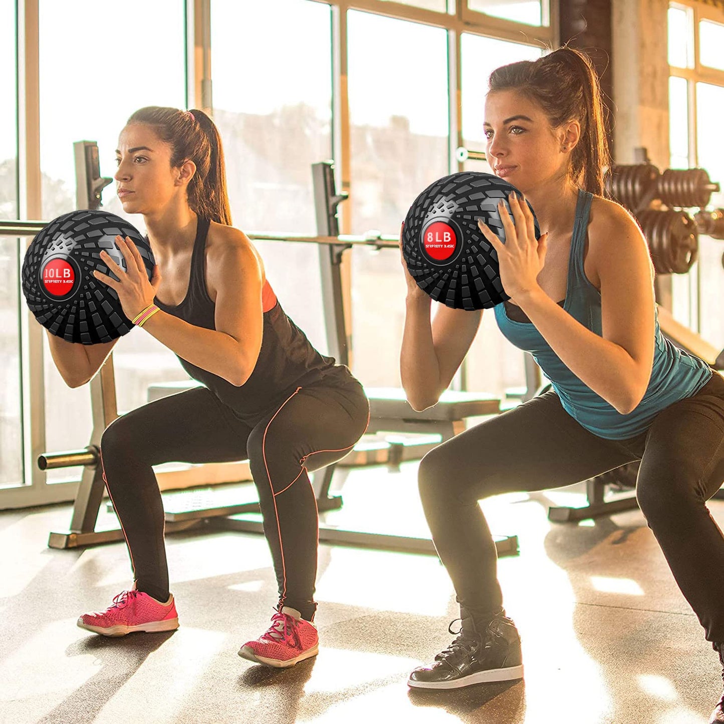 STRPRETTY BASIC Medicine Ball 10 lbs Slam Ball Weighted Balls for Exercise Strength and Crossfit Workout (Dynamic Black)