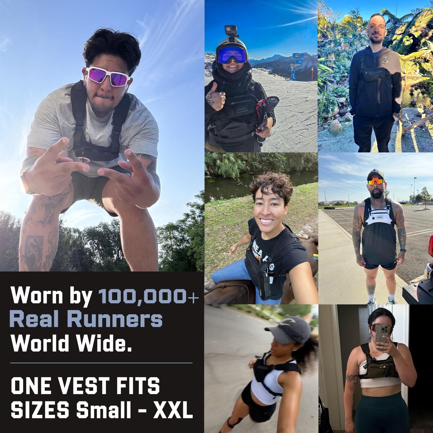 MVRK Water Resistant Running Vest Chest Pack, Phone Holder for Running, Lightweight Training Pack with Extra Storage & Reflective Detail