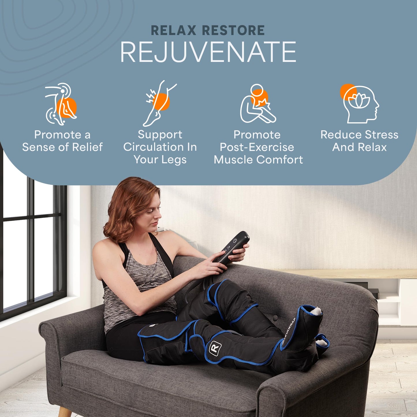 LifePro Leg Massager for Circulation and Pain Relief -Certified Leg Compression Massage Boots with Heat, Foot and Calf Massage, Recovery Machine with 5 Modes and 2 Extension Wraps