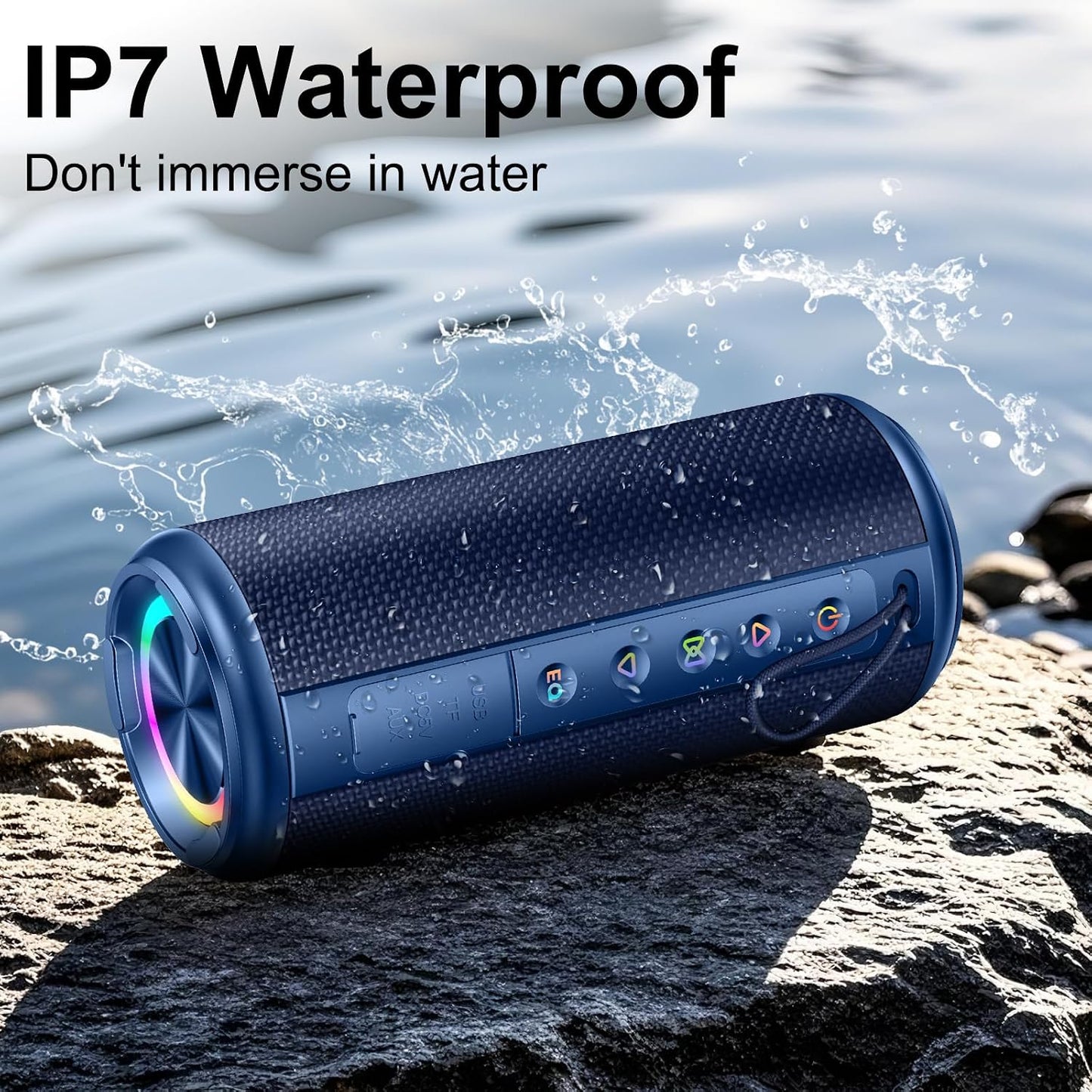 Xuevcn 360 Sound,IP65 Bluetooth Speaker, Portable Bluetooth Speakers with Wireless Stereo Pairing, Built in Mic, HD