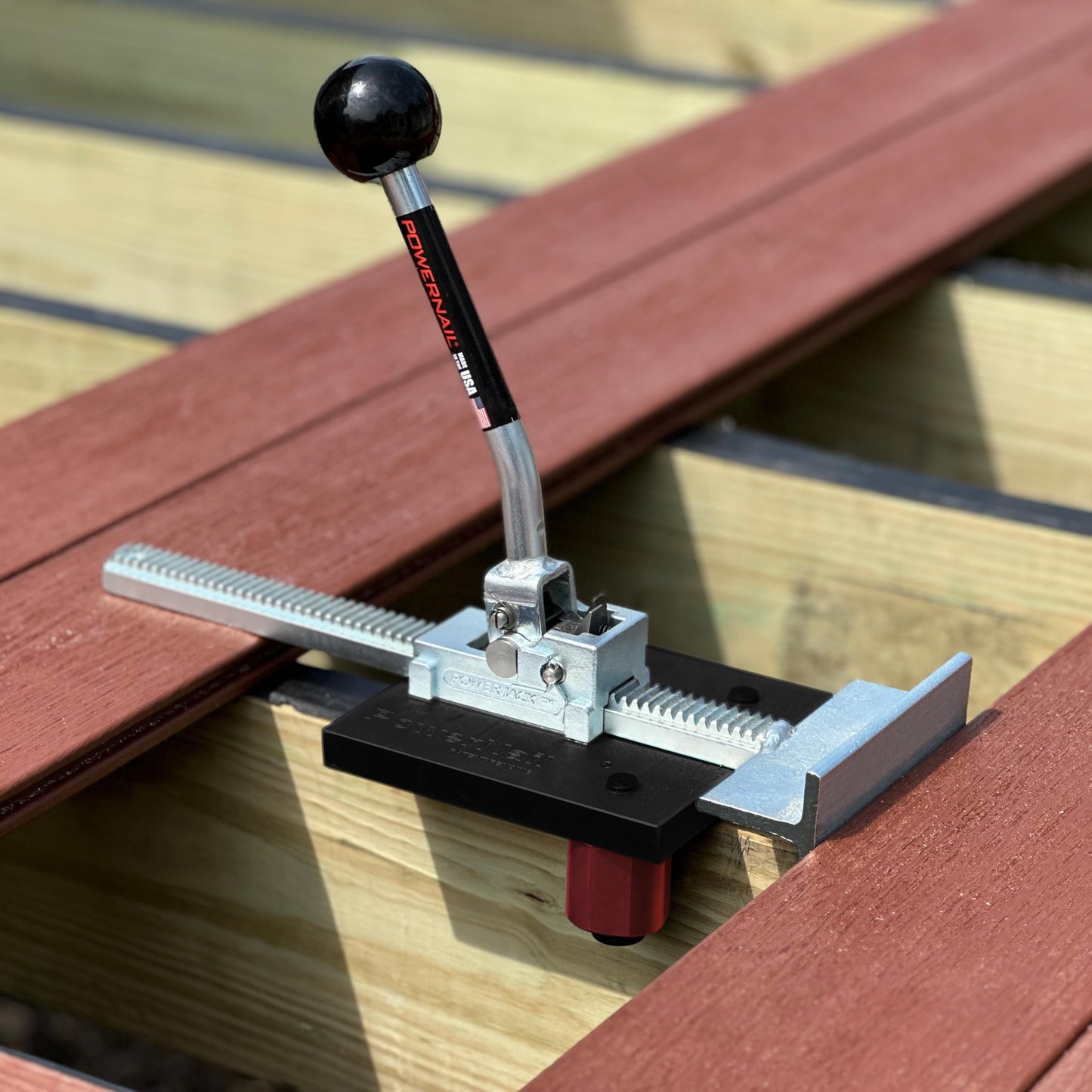 Powernail PowerJack™ 700 Deck Jack - Heavy-Duty Deck Board Positioning Tool - Position, Straighten and Tighten Boards Eliminating Gaps - Holds Boards In Place for Hands-Free Installation