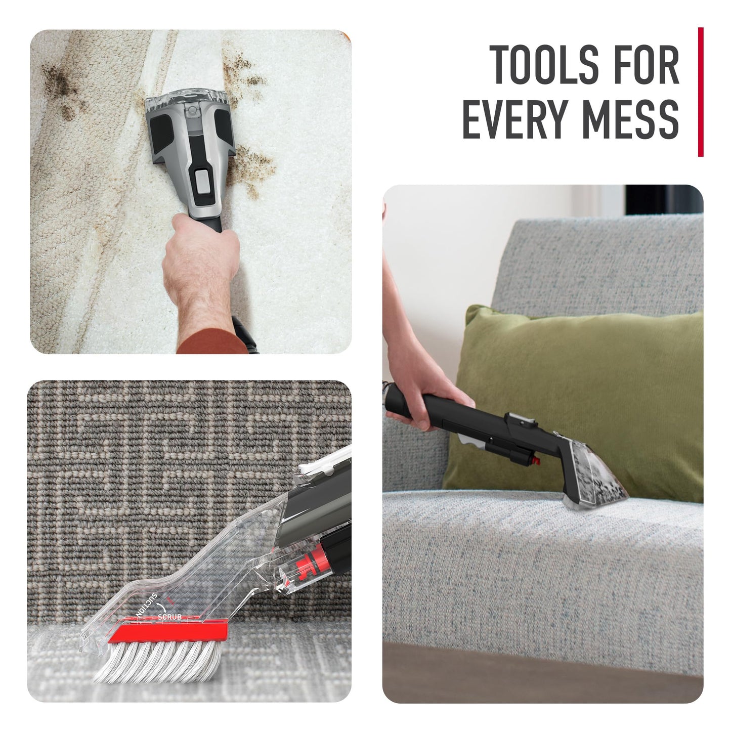 Hoover CleanSlate XL Deep Cleaning Carpet + Upholstery Spot Cleaner Machine with Specialized Tools, Permanent Stain Remover, Pair with Hoover Portable Spot Cleaner Solution