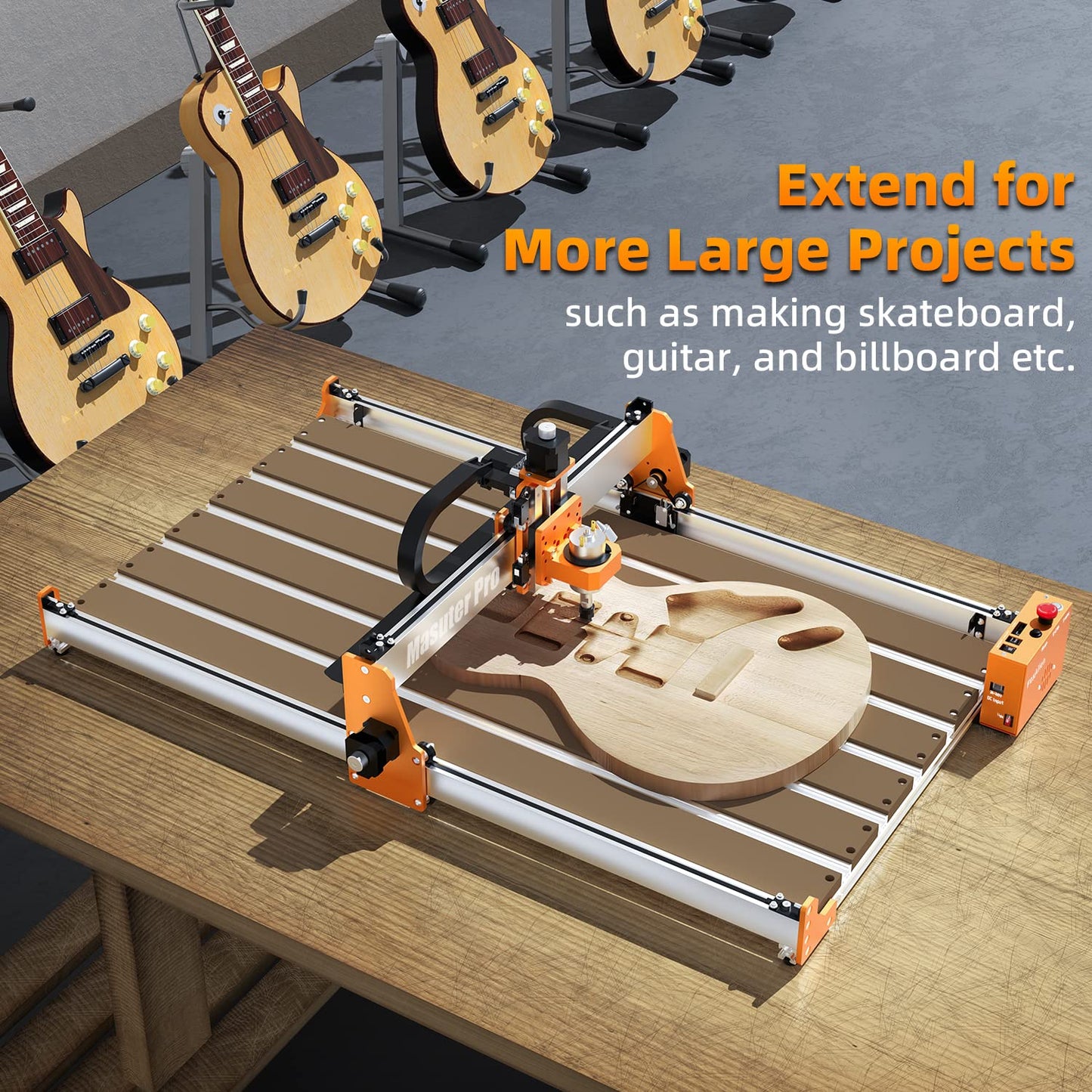 FoxAlien 4080 Y-axis Extension Kit for Masuter Pro, with Upgraded T-slot Hybrid Spoilboard CNC Router Machine Working Area Extend (15.75" x 31.5", X-Y)