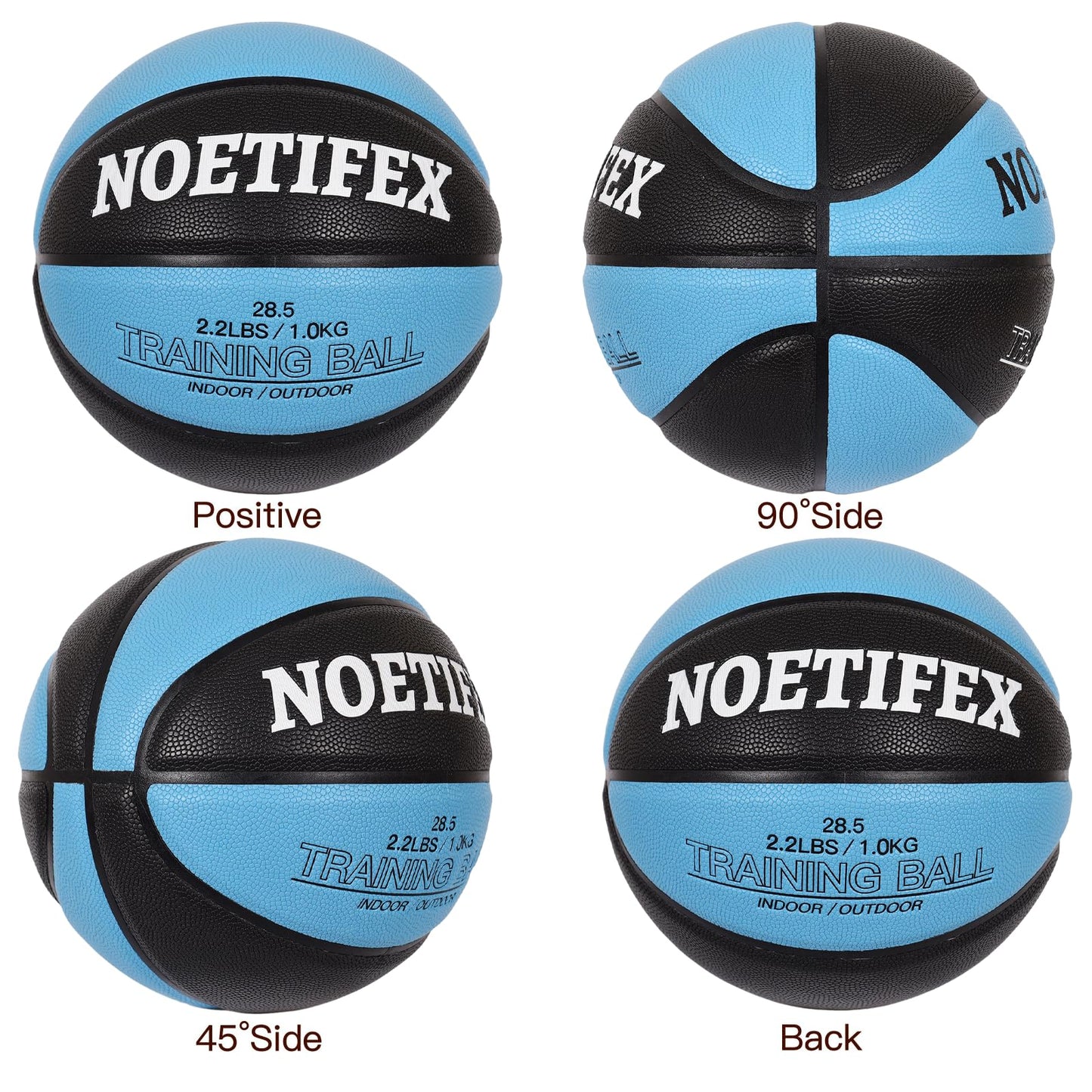 Noetifex Weighted Heavy Basketball 3LBS/2.2LBS 29.5"/28.8" Training Equipment for Indoor & Outdoor – Improve Dribbling, Passing, Handling & Rebounding Skills Weighted Training Basketball (Deflated)