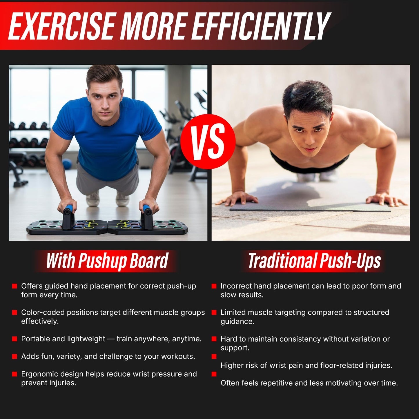 JEHAN MALL Push Up Board Fitness, Portable Foldable 20 in 1 Push Up Bar at Home Gym, Multifunctional Push Up Exercise with Ergonomic Handle, Professional Strength Training Equipment For Man and Women