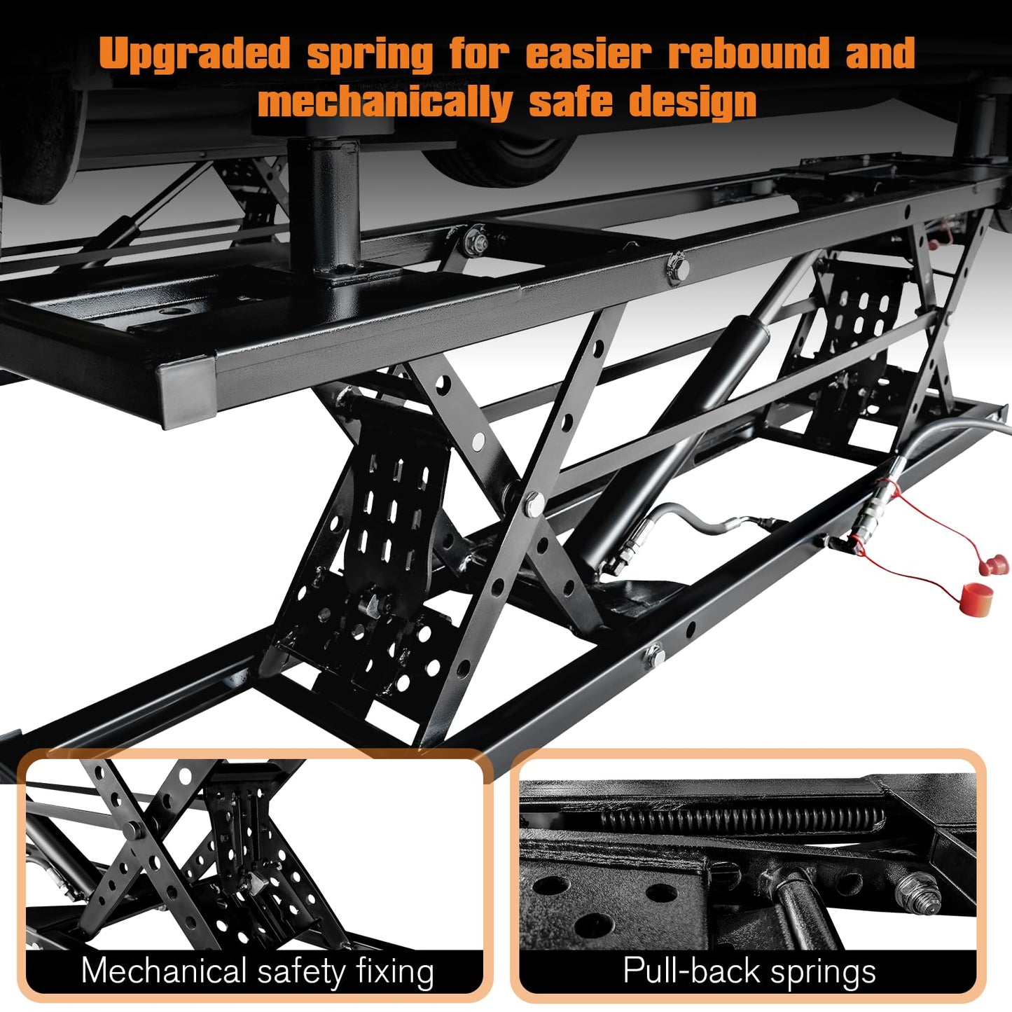 Albott 5000 LBS Portable Car Lift, Adjustable Quick Jack with 26" Max Height, Locking Levers, 25–30s Fast Cycle, Scissor Lift for Sedans in Garage or Shop, Foldable Design & Wheels, Black
