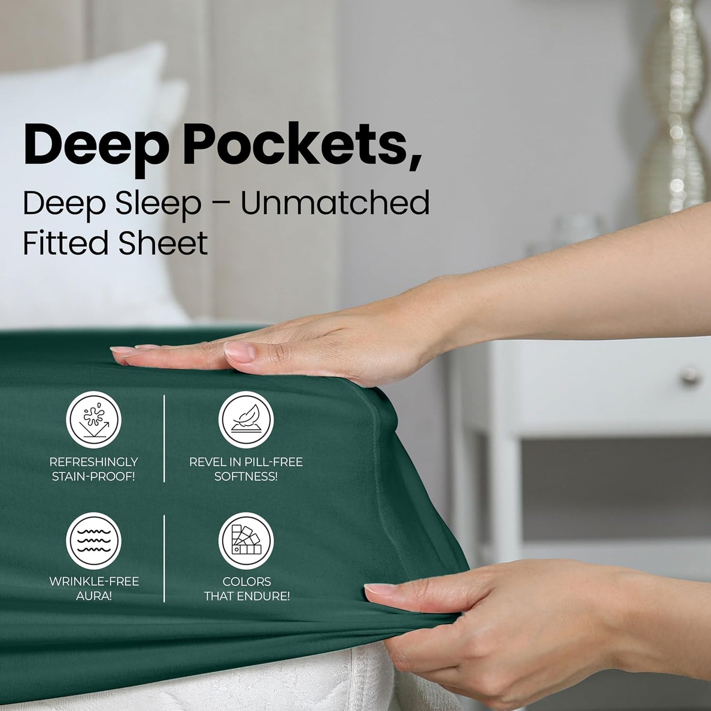 Utopia Bedding Twin Fitted Sheet - Soft Microfiber with Deep Pockets - Fade & Shrinkage Resistant | Emerald