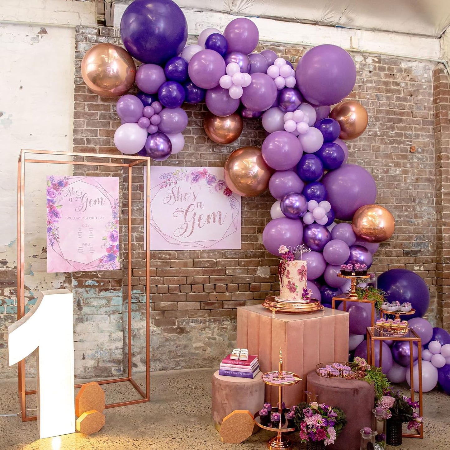 PartyWoo Purple Balloon Garland - 100-Piece Set of Shades of Purple Balloons | Various Sizes for Party Decorations