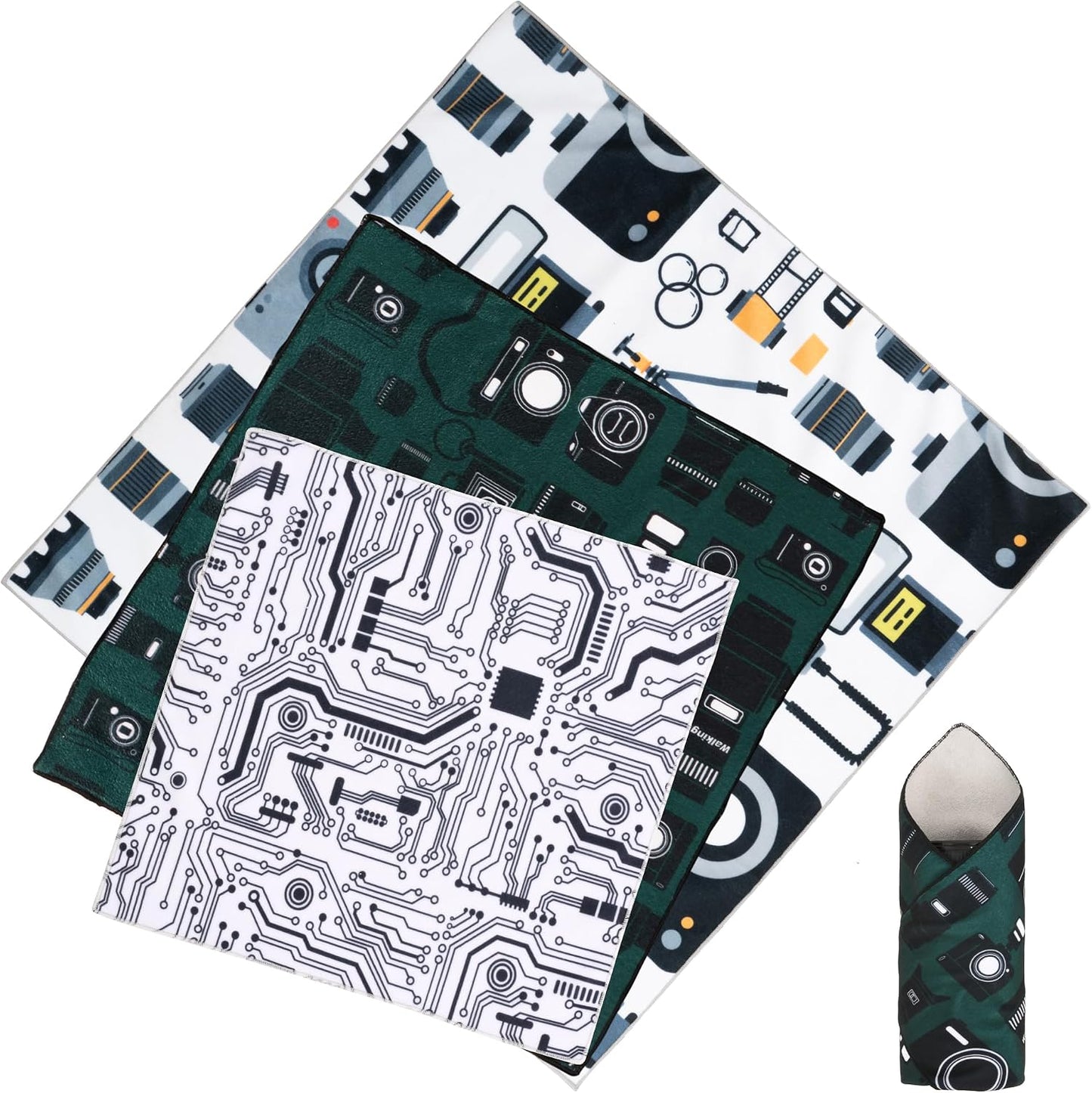 3pcs Camera wrap, Protective Wrap, Magic Self-Adhesive Cloth, Anti-scratch Lens Camera Wrap, Folding, Washable, Lens