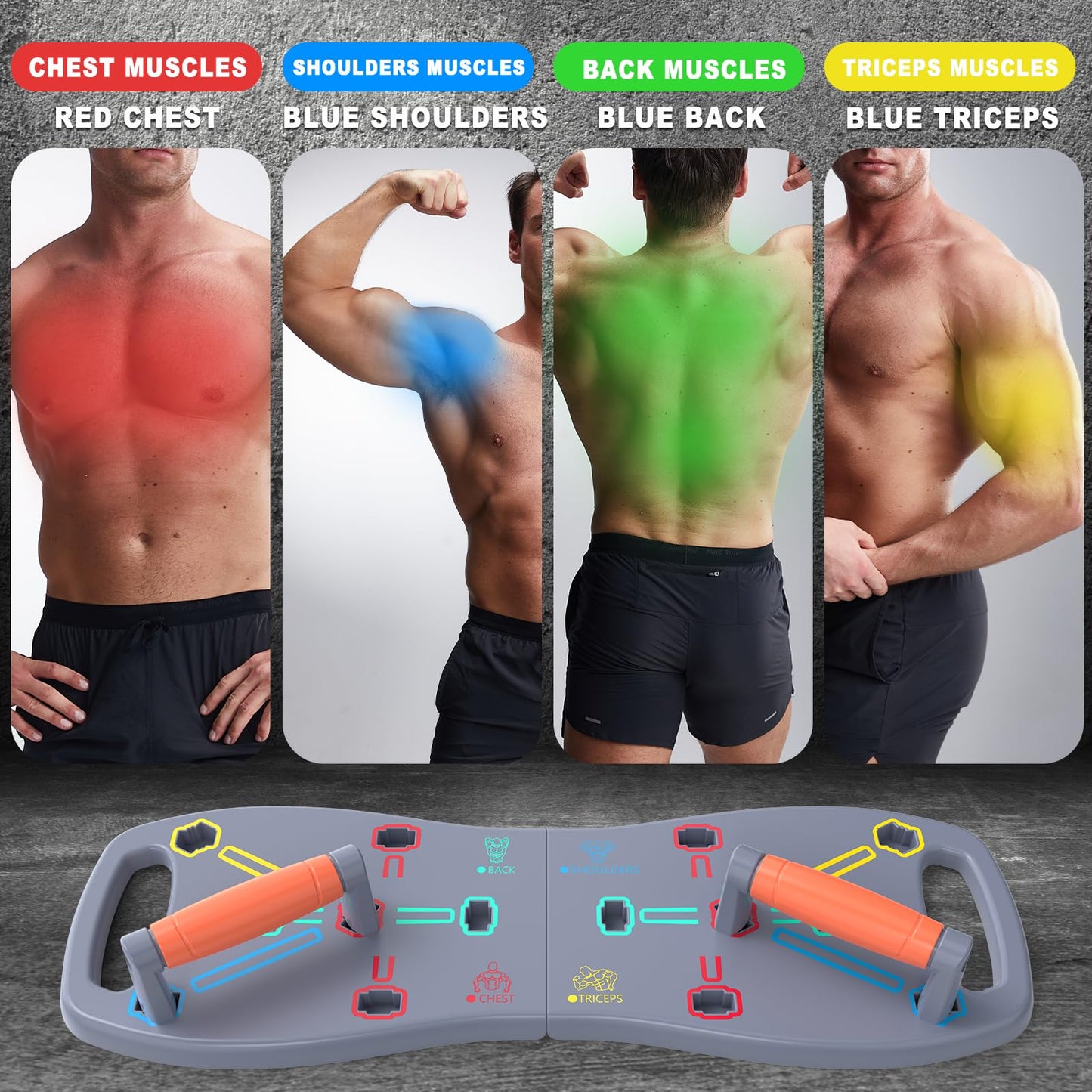 HOTWAVE Portable Push Up Board, Foldable 20 in 1 Pushup Board for Men at Home Gym, Pushup Handles for Chest Muscle Exercise Strength Training Equipment