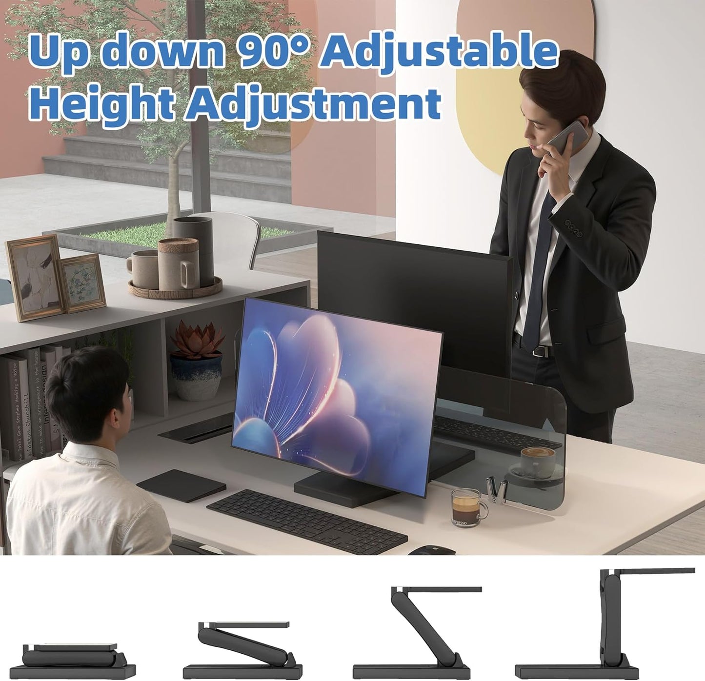 yeshine 75x75mm&100x100mm Adjustable Metal Folding Monitor Bracket for Touch Screen Desk Mount with VESA Hole All
