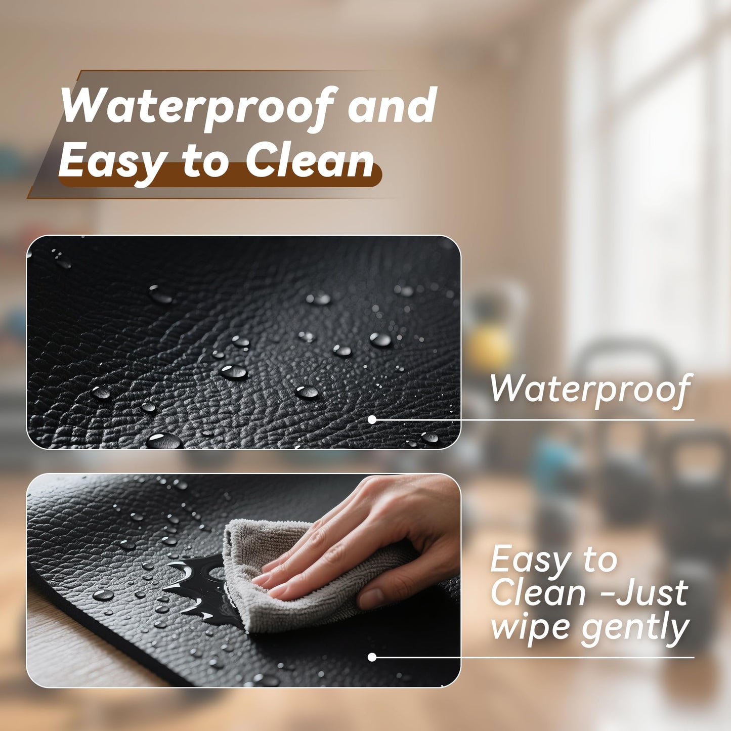 Walking Pad Mat for Carpet and Hardwood Floors, 1/4" Thick Foldable Treadmill Mat for Floor Protection, Non-Slip High Density for Bike, Elliptical, Home Gym Use