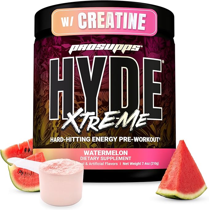 PROSUPPS Mr. Hyde Xtreme Pre Workout Powder with Creatine, Beta Alanine & Caffeine ??Extreme Energy, Pumps, Focus & Performance - Fitness & Gym Supplements for Men & Women (Watermelon, 30 Servings)