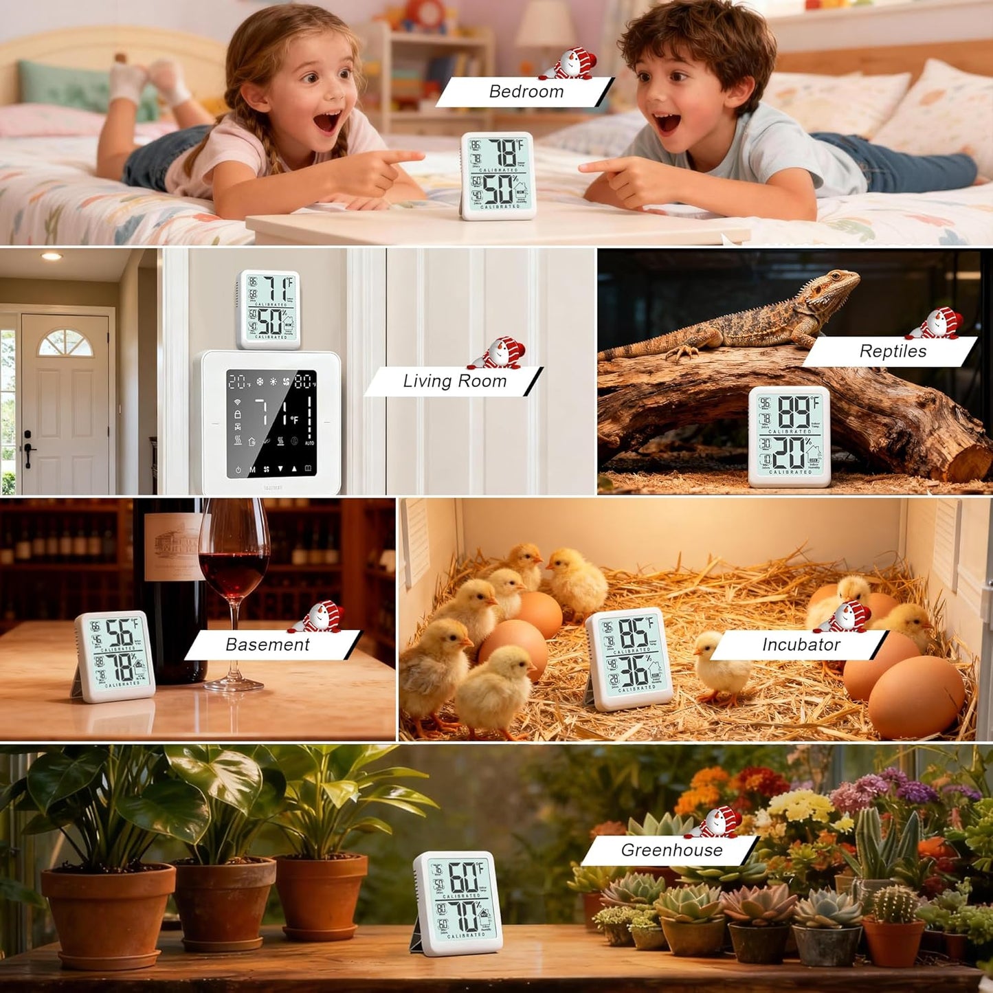 Antonki Digital Room Thermometer - Indoor Temperature & Humidity Gauge with Max/Min Records | Battery Included