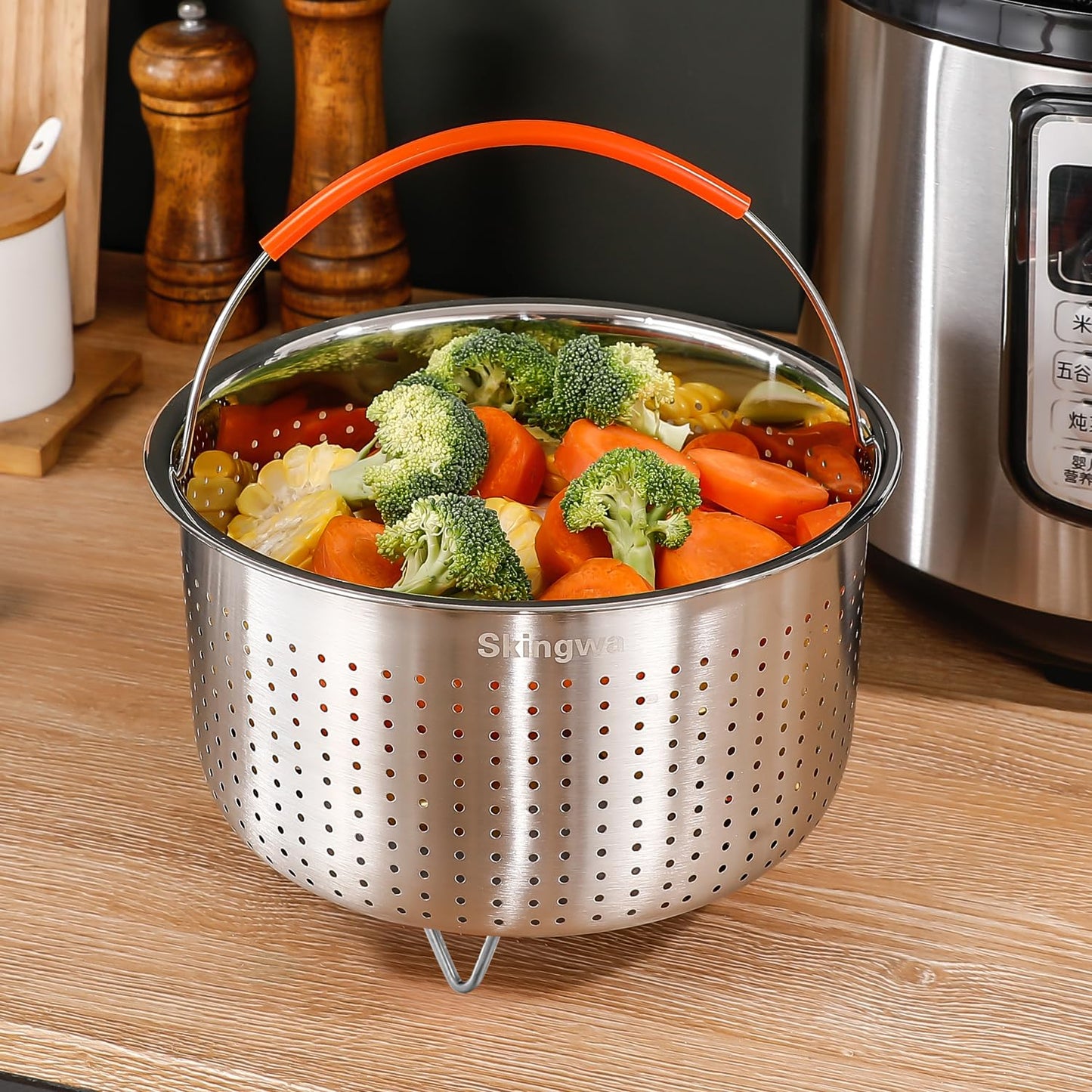 Steamer Basket for Instant Pot, Stainless Steel Vegetable Steamer Basket Insert for Pots (3qt)