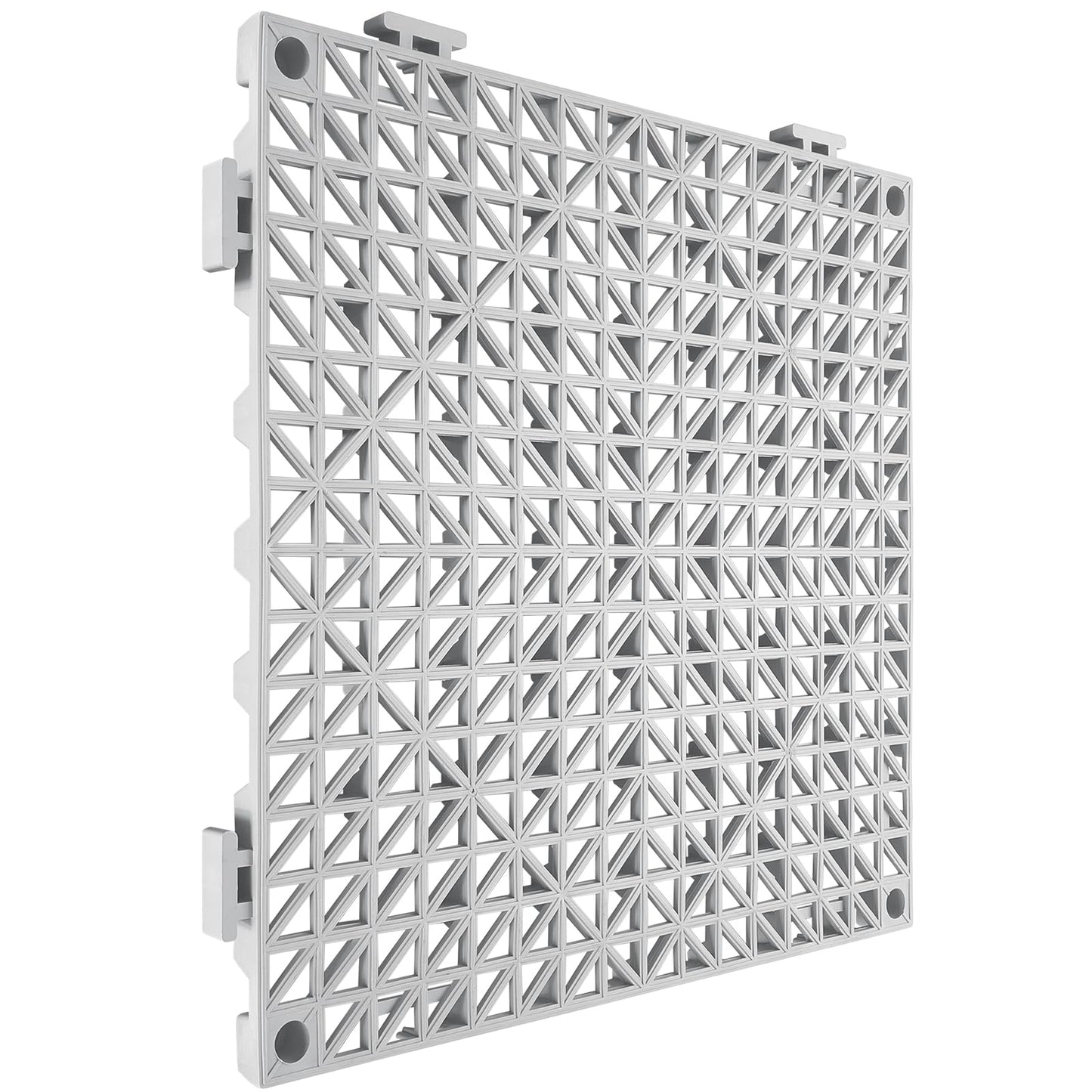 Happybuy Tiles Interlocking 50 PCS Gray, Drainage 12x12x0.6 Inches, Outdoor Floor Tiles, Outdoor Interlocking Tiles, Deck Flooring for Pool Shower Bathroom Patio Garage