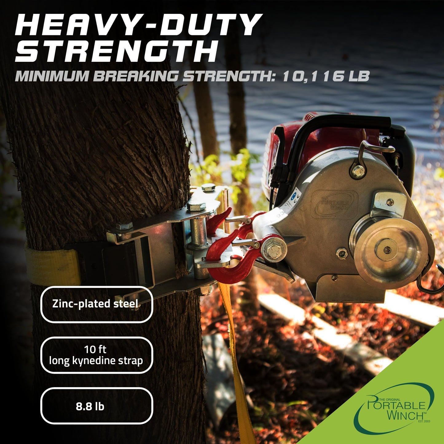 Portable Winch PCA-1269 Winch Anchor System for Trees and Poles, Durable Tree Anchor for Winching, 10,116 lb Capacity, Winch Accessories