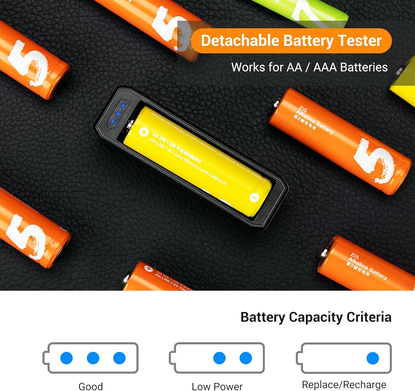 KIWIFOTOS 24 14pcs 10pcs Slots AA AAA Battery Case Holder with Battery Tester for AA & AAA Batteries Organizer