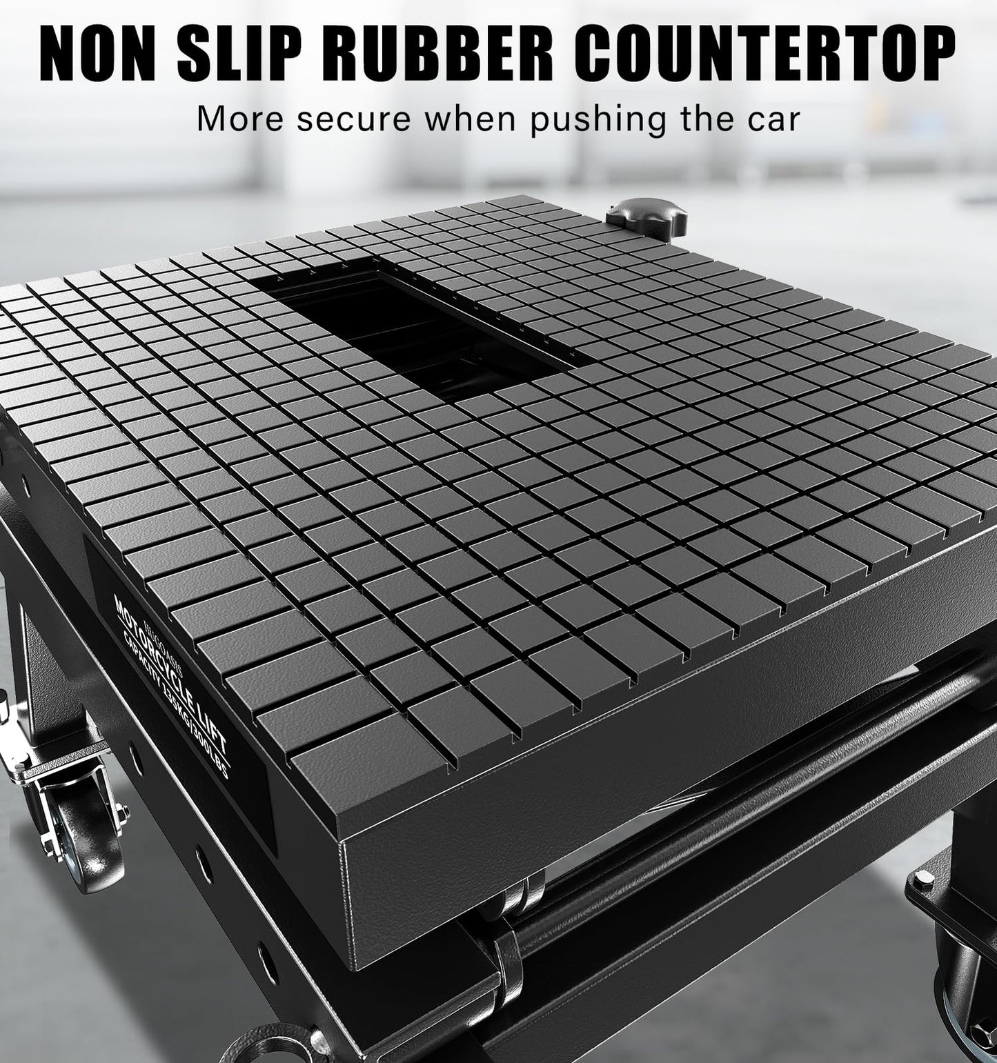 HUGOASIS 300 LBS Heavy Duty Motorcycle Scissor Lift Table, Portable Hydraulic Lift Jack with Wheels, 13.8" to 34.3" Lift Range, 16.1"x13.4" Platform for Motorcycle, Dirt Bike, Scooter Maintenance